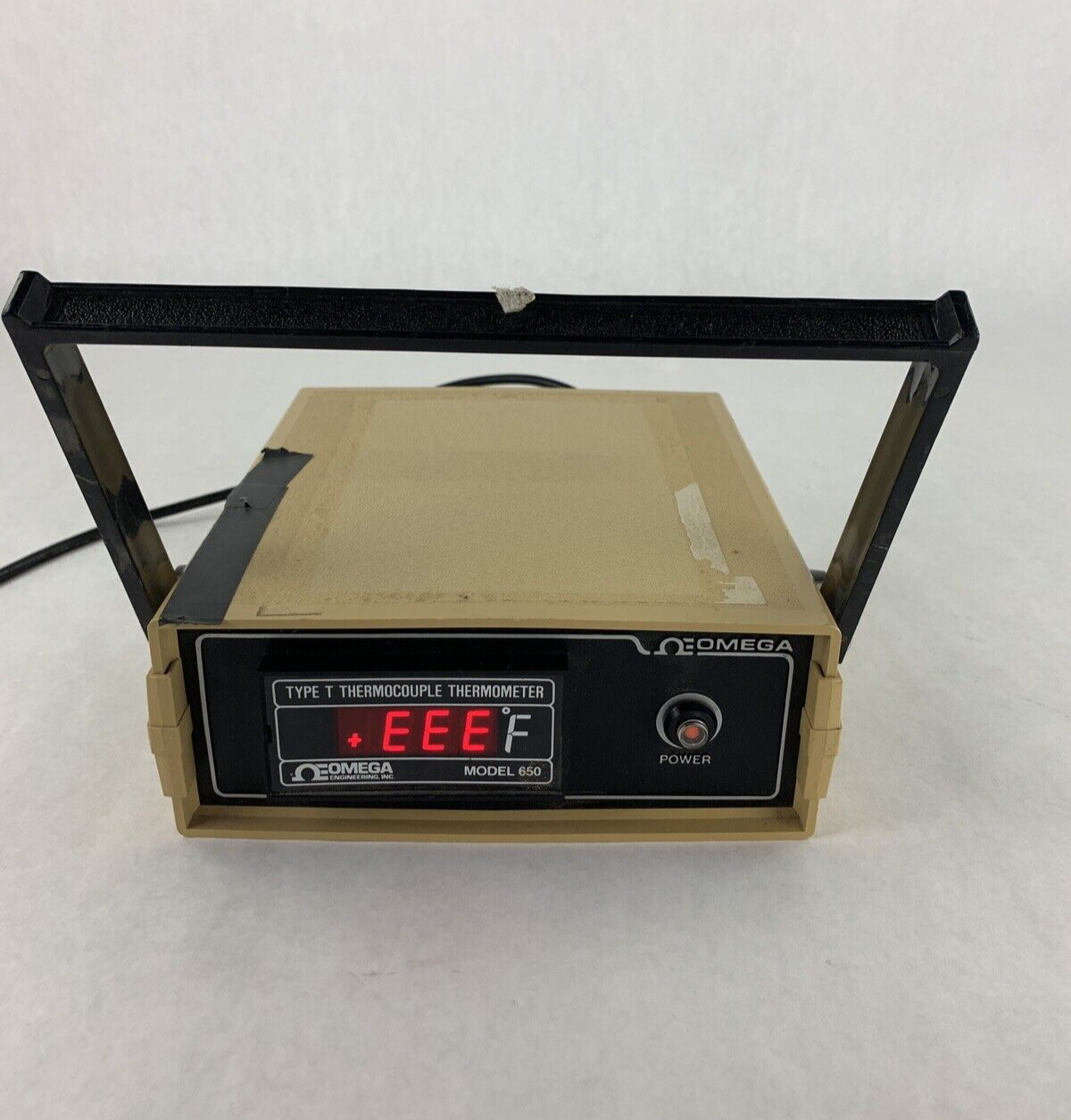 Omega Model 650 Type J Thermocouple Thermometer Power Tested