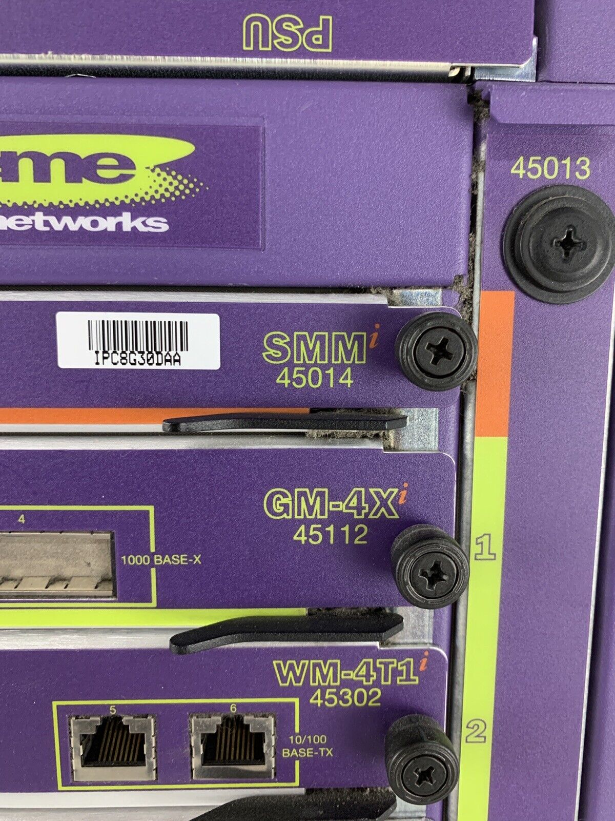 Extreme Networks Alpine 3808 9 Slot Switch 45080 6x FM-32T 1x WM-4T1 1x GM-4X
