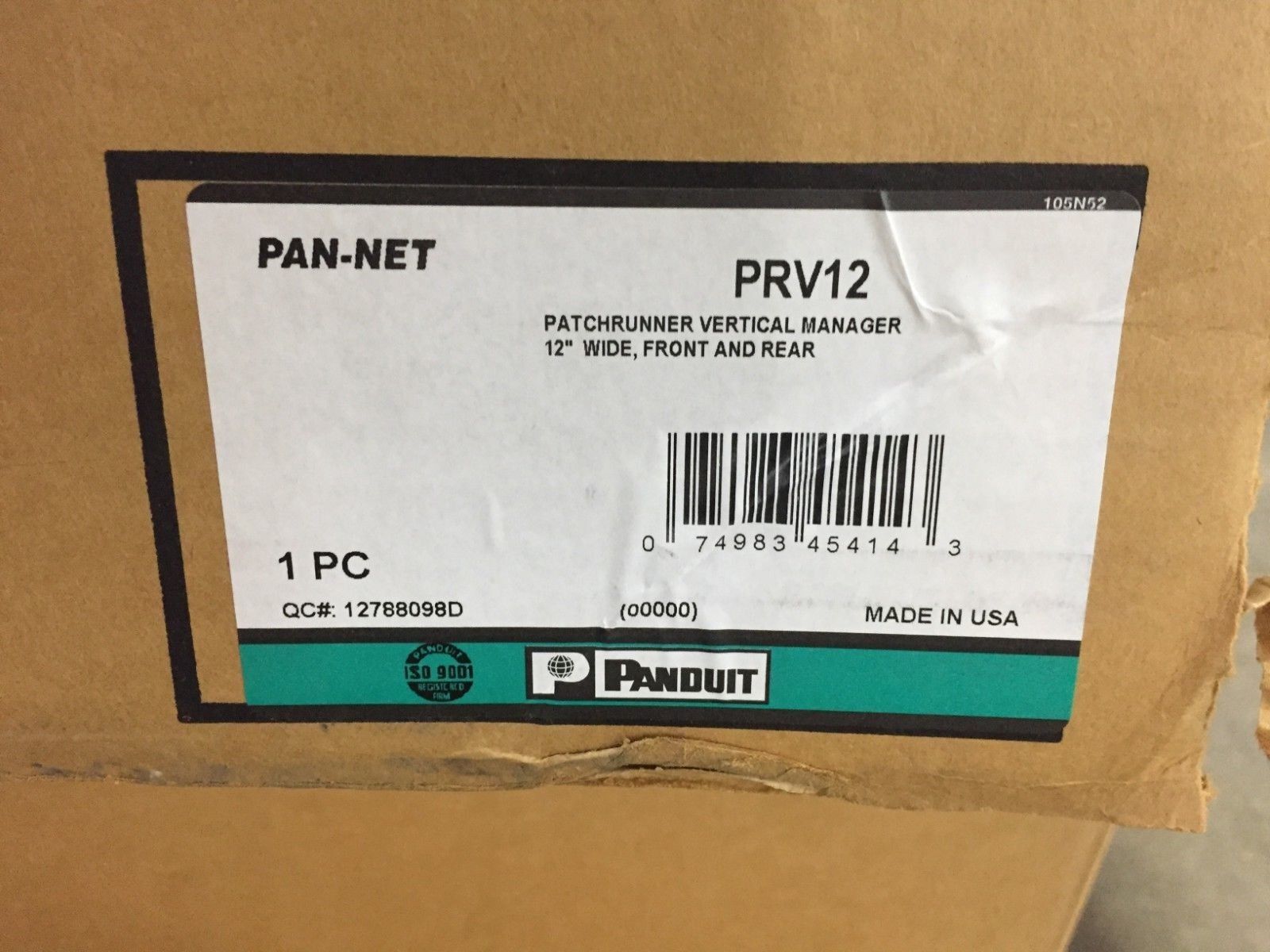 Panduit PRV12 Patchrunner Vertical Cable Manager Dual-sided, Steel, 45RU, Black