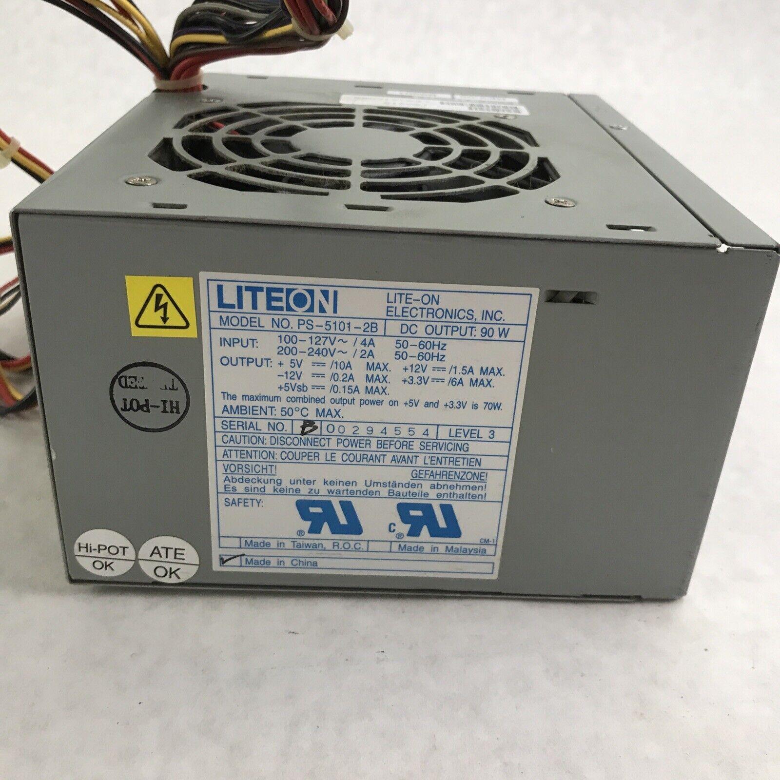Liteon PS-5101-2B 240V 60Hz 6A 90W 20-Pin Power Supply