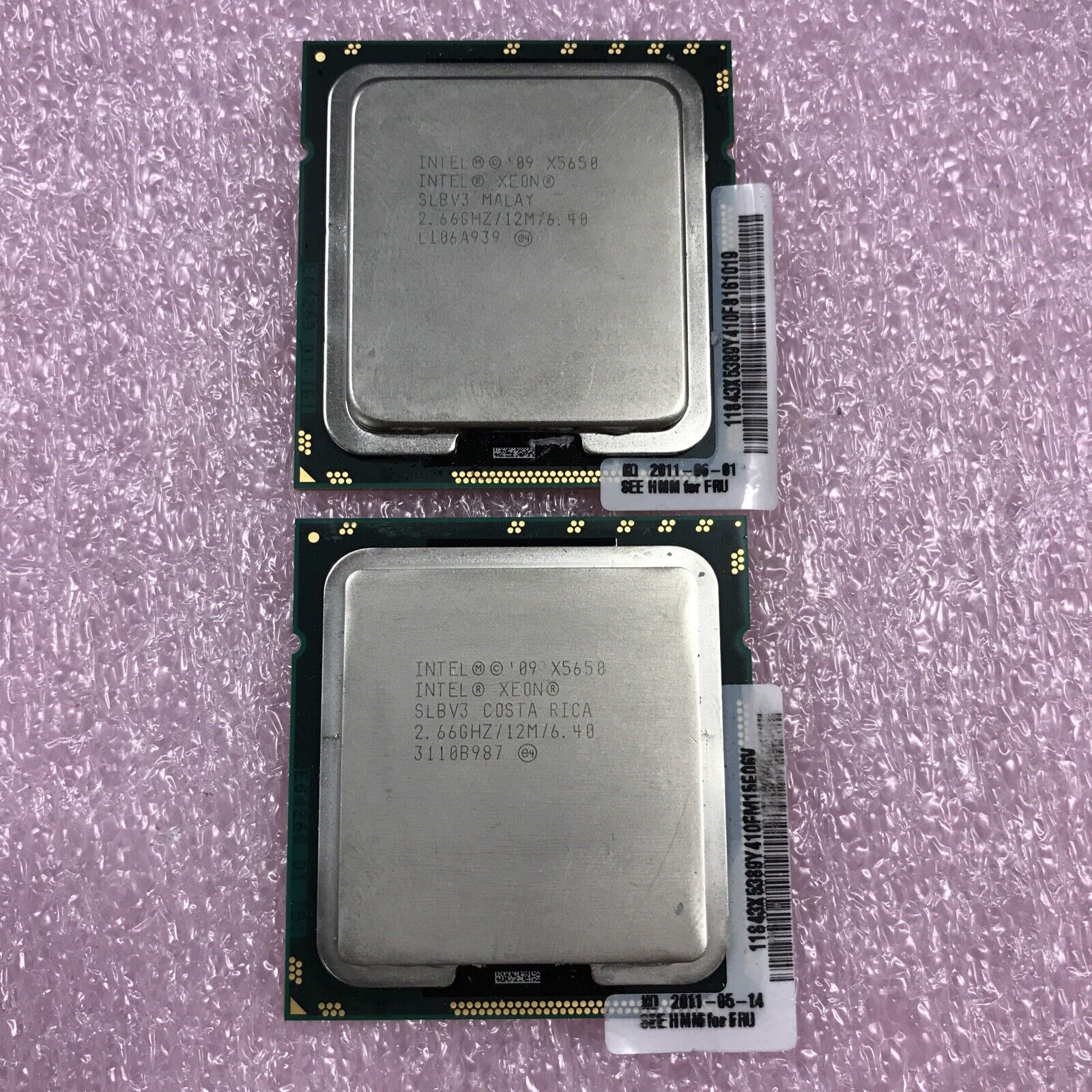 (Lot of 2) Intel Xeon X5650 SLBV3 2.66GHz (Tested and Working)