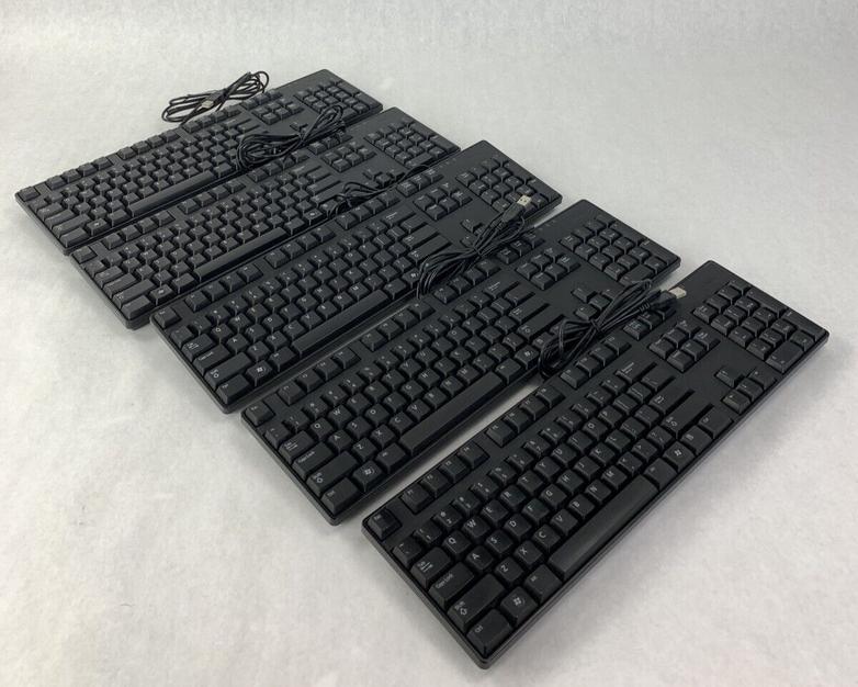 Lot of 5 Genuine Dell KB1421 0N242F L30U Quiet Slim Black USB Keyboard
