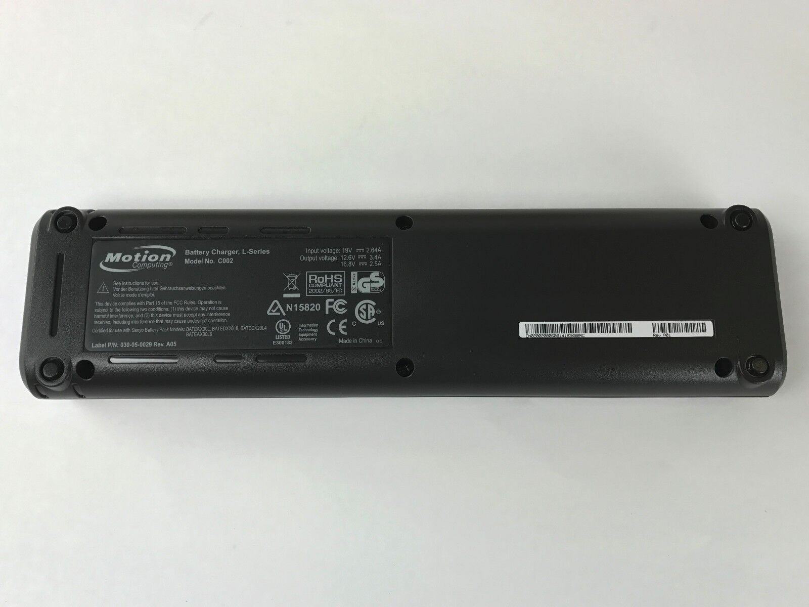 Motion Computing Battery Charger C002 for L-Series Tablets LE1600, LE1700, LS800