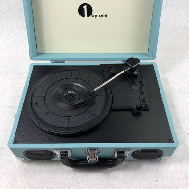 1 By One Vintage Turntable Turquoise Blue - No Power Adapter Included