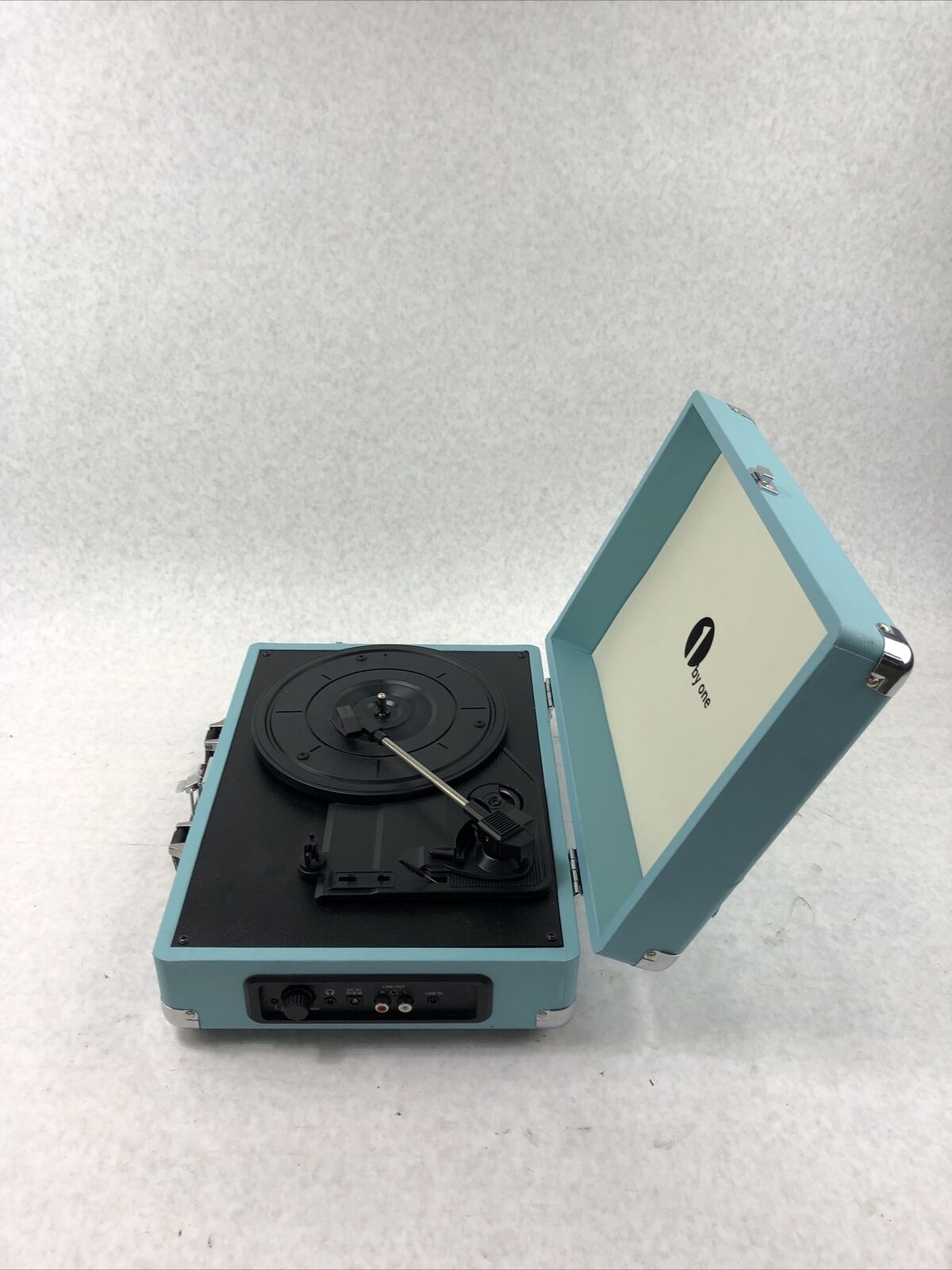 1 By One Vintage Turntable Turquoise Blue - No Power Adapter Included