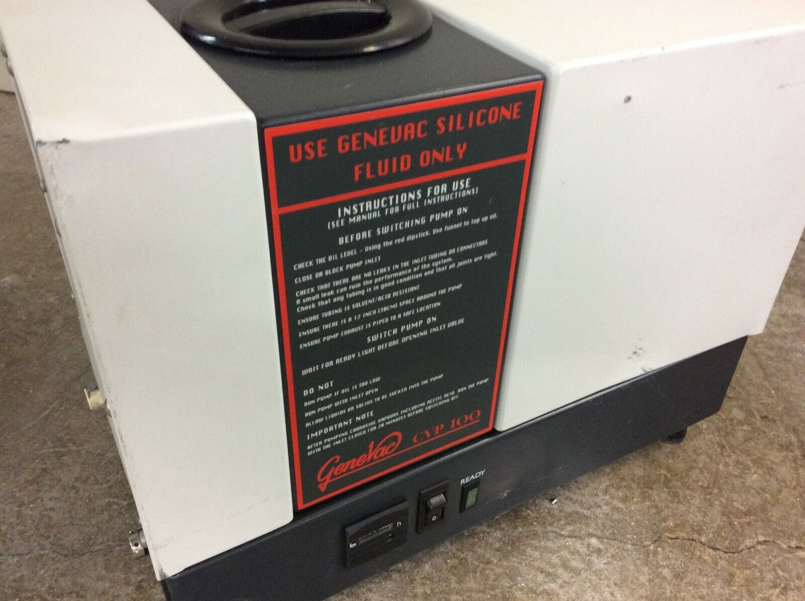 GeneVac CVP 100 CP MK4 Vapor Vacuum Pump - Parts or Repair