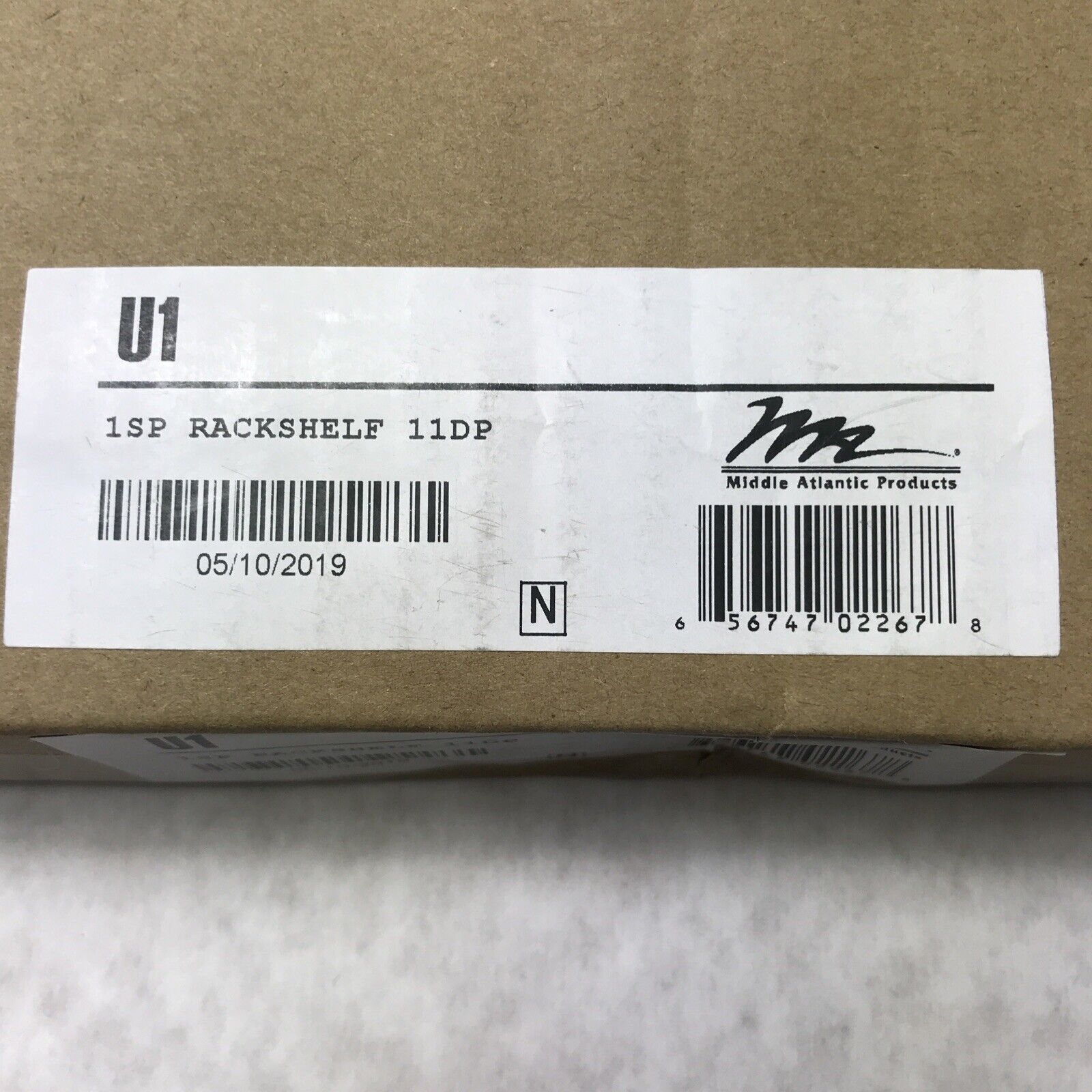 Middle Atlantic Productions 1SP Rackshelf 11DP