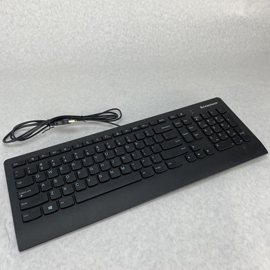 Lot of 5 Lenovo KU-0989 Slim Wired USB Computer Keyboard 54Y9489 Black
