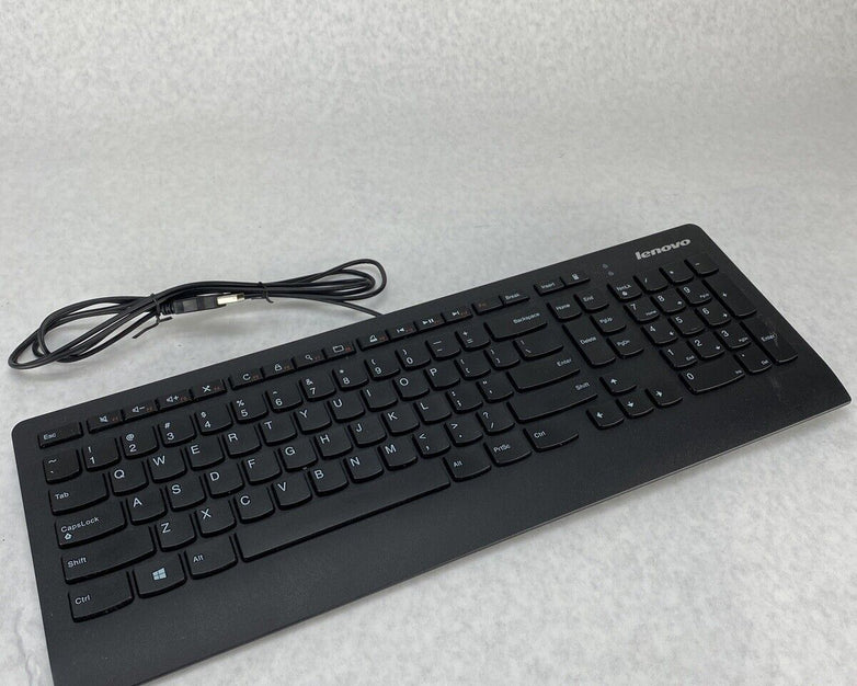 Lot of 5 Lenovo KU-0989 Slim Wired USB Computer Keyboard 54Y9489 Black