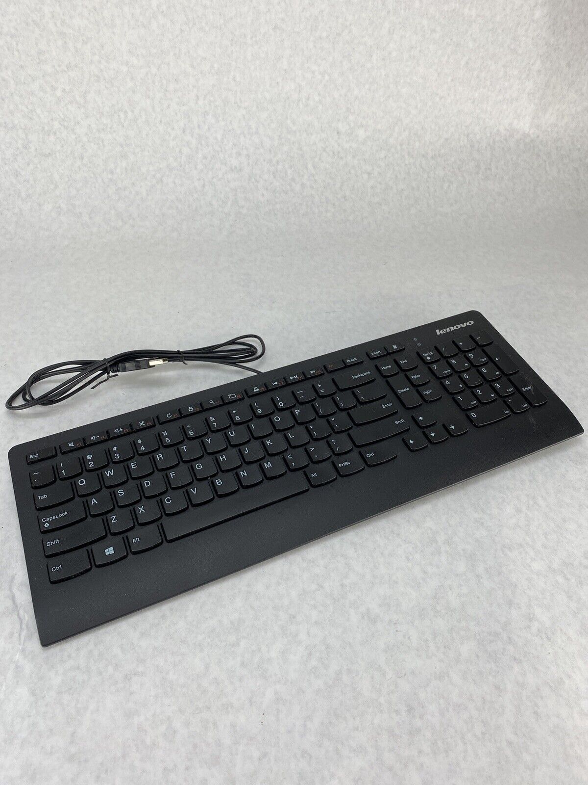 Lot of 5 Lenovo KU-0989 Slim Wired USB Computer Keyboard 54Y9489 Black