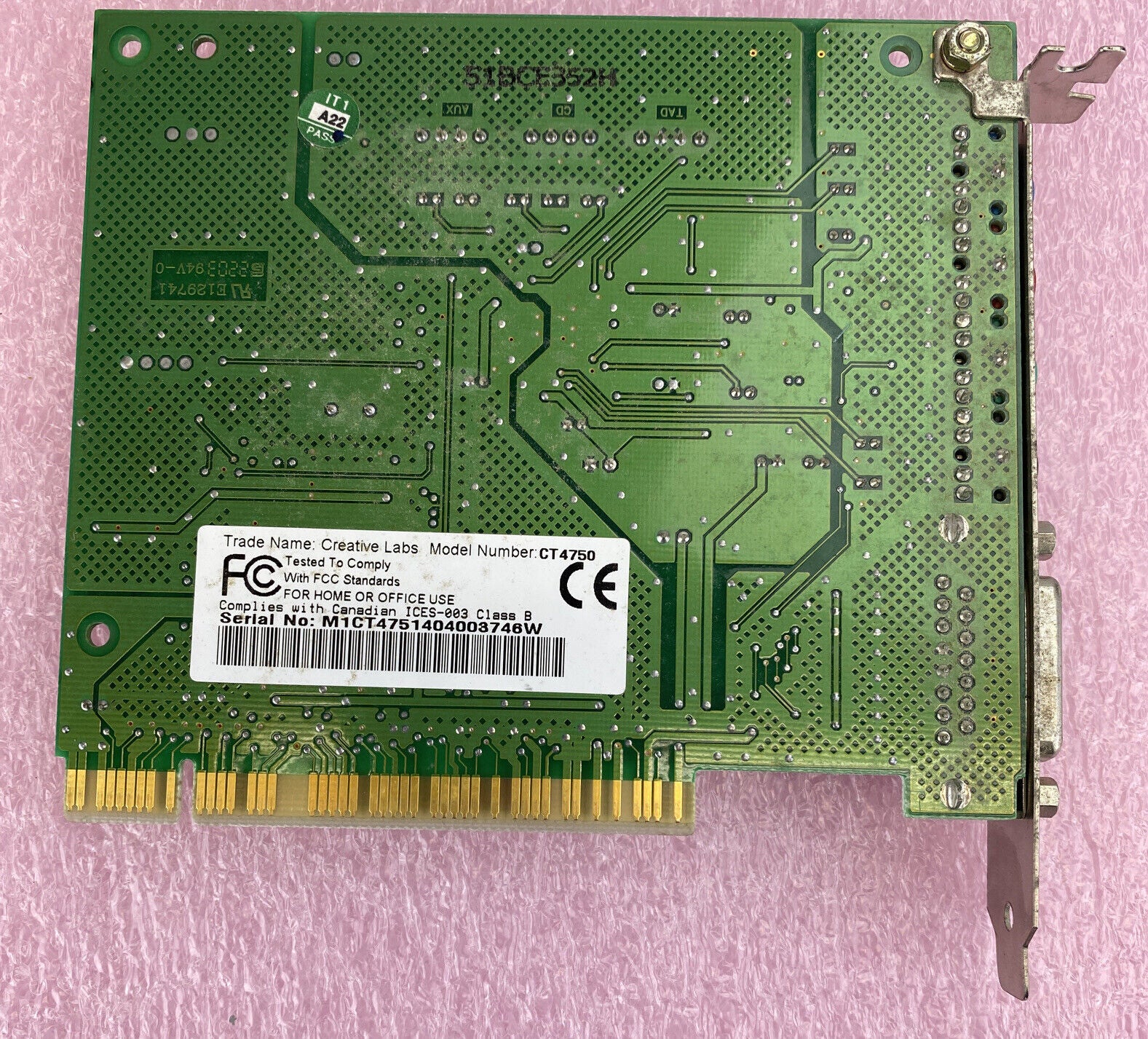 Creative Labs CT4750 Sound Blaster 128 PCI Interface 4-Channel 16-Bit sound card