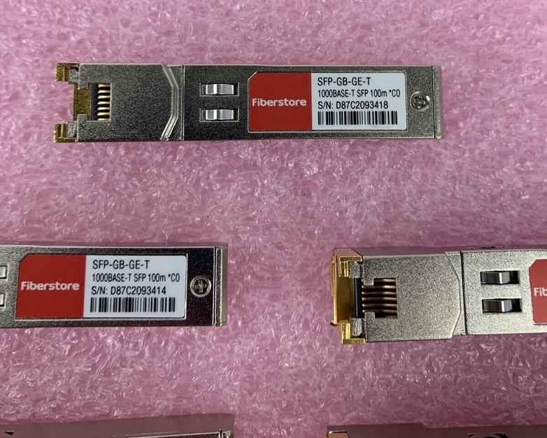 Lot of 8 Fiberstore SFP-GB-GE-T 1000BASE-T 1GT SFP Transceiver 100m