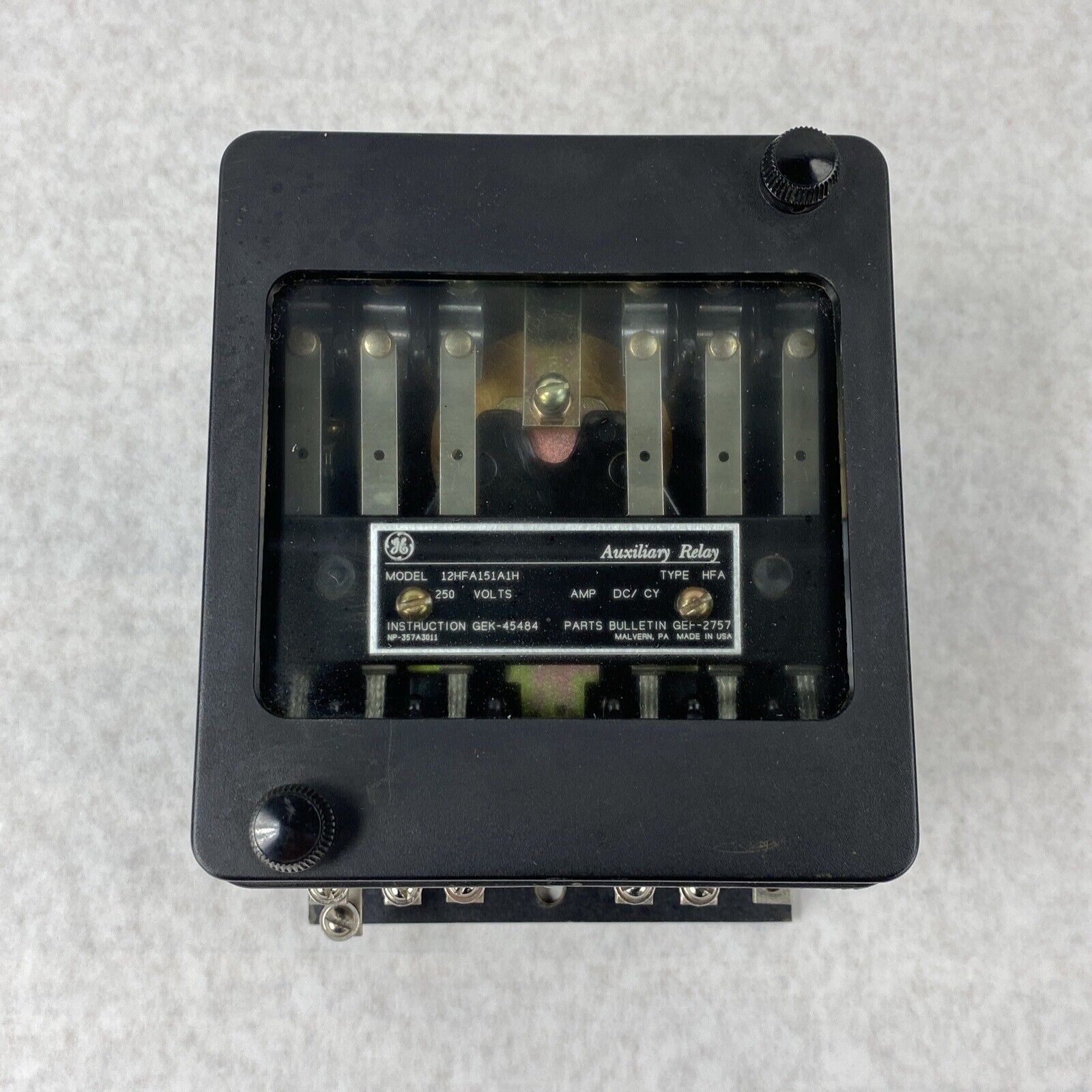 GE 12HFA151A1H Auxiliary Relay HFA 250 Volts