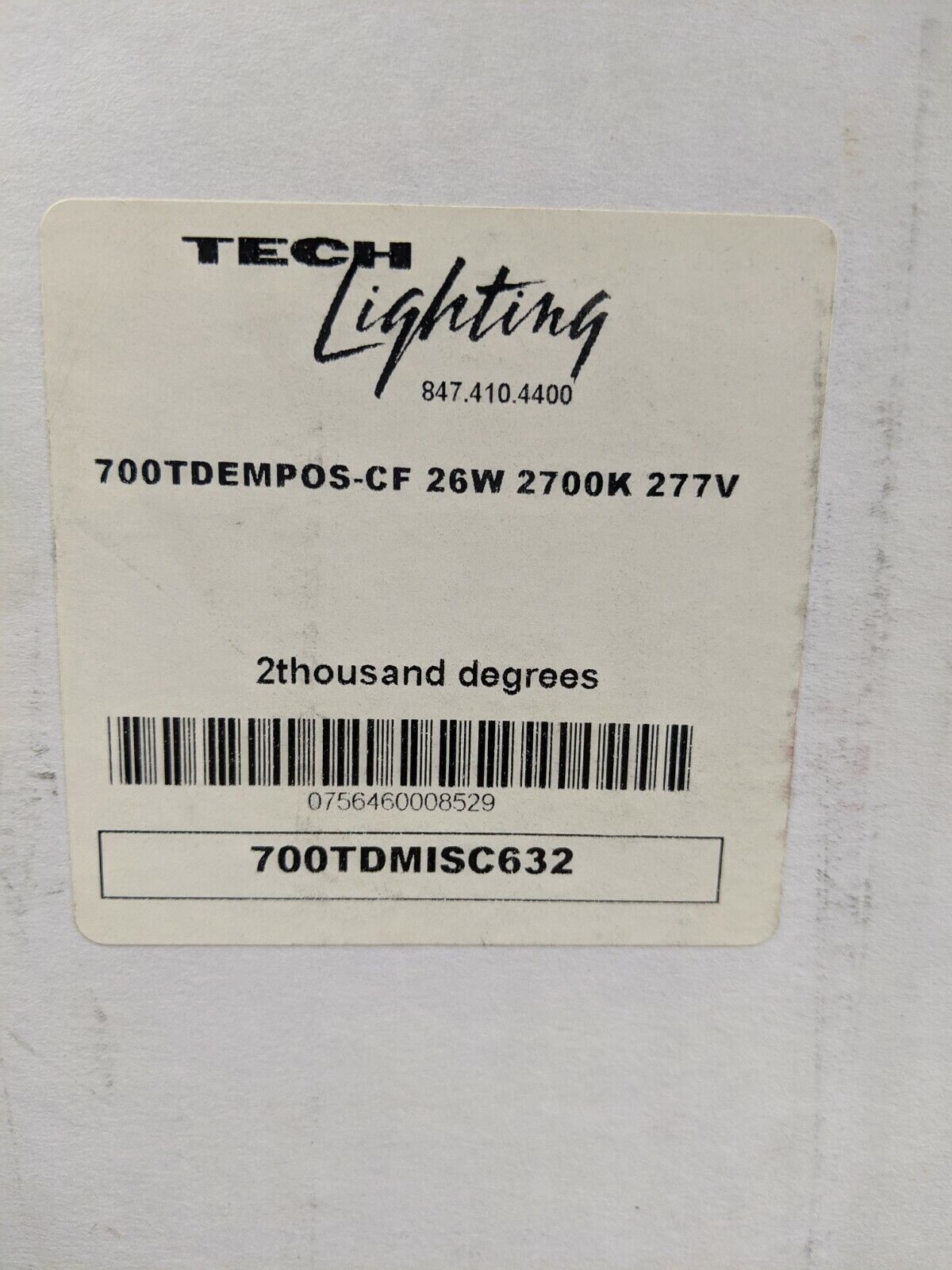 Tech Lighting 700TDEMPOS-CF 26W 2700K 277V 2 Thousand Degrees