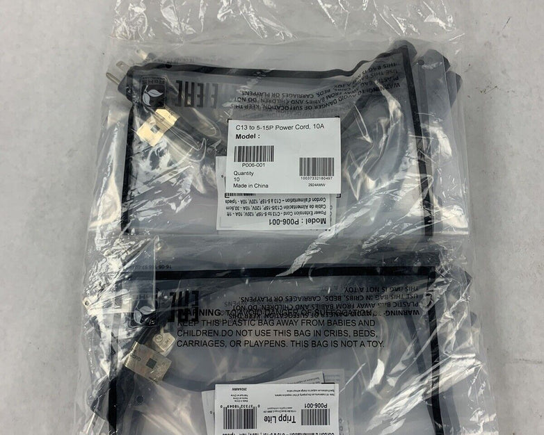 OEM LOT OF 10 NEW Tripp Lite P006-001 1' Power Extension Cord Cable