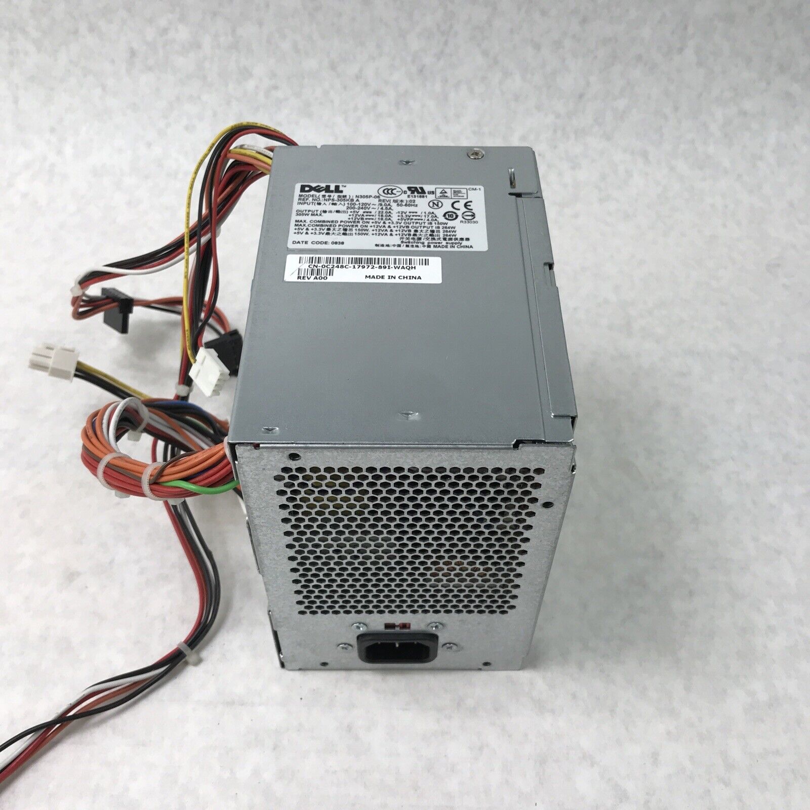 Dell H305P-06 240V 60Hz 9.0A 305W Power Supply NPS-305KB (Tested and Working)