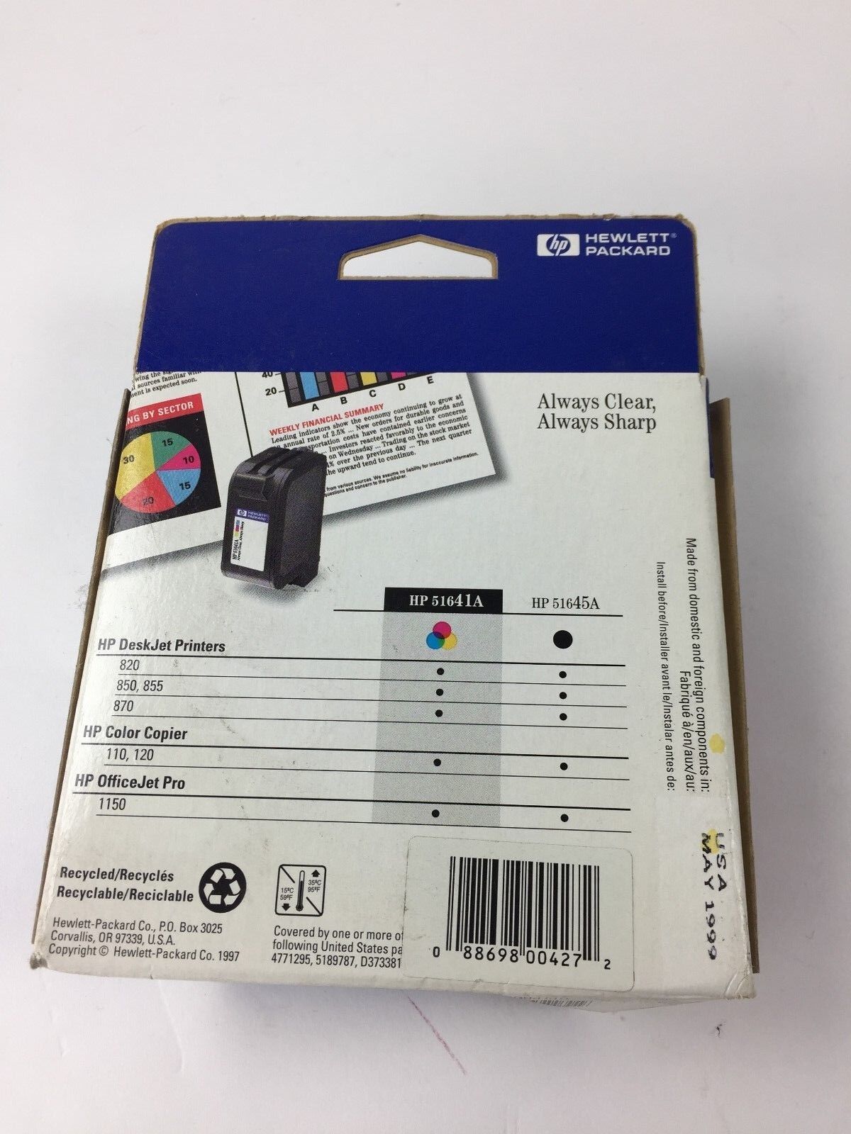 Genuine HP 51641A Tri Color Ink Cartridge