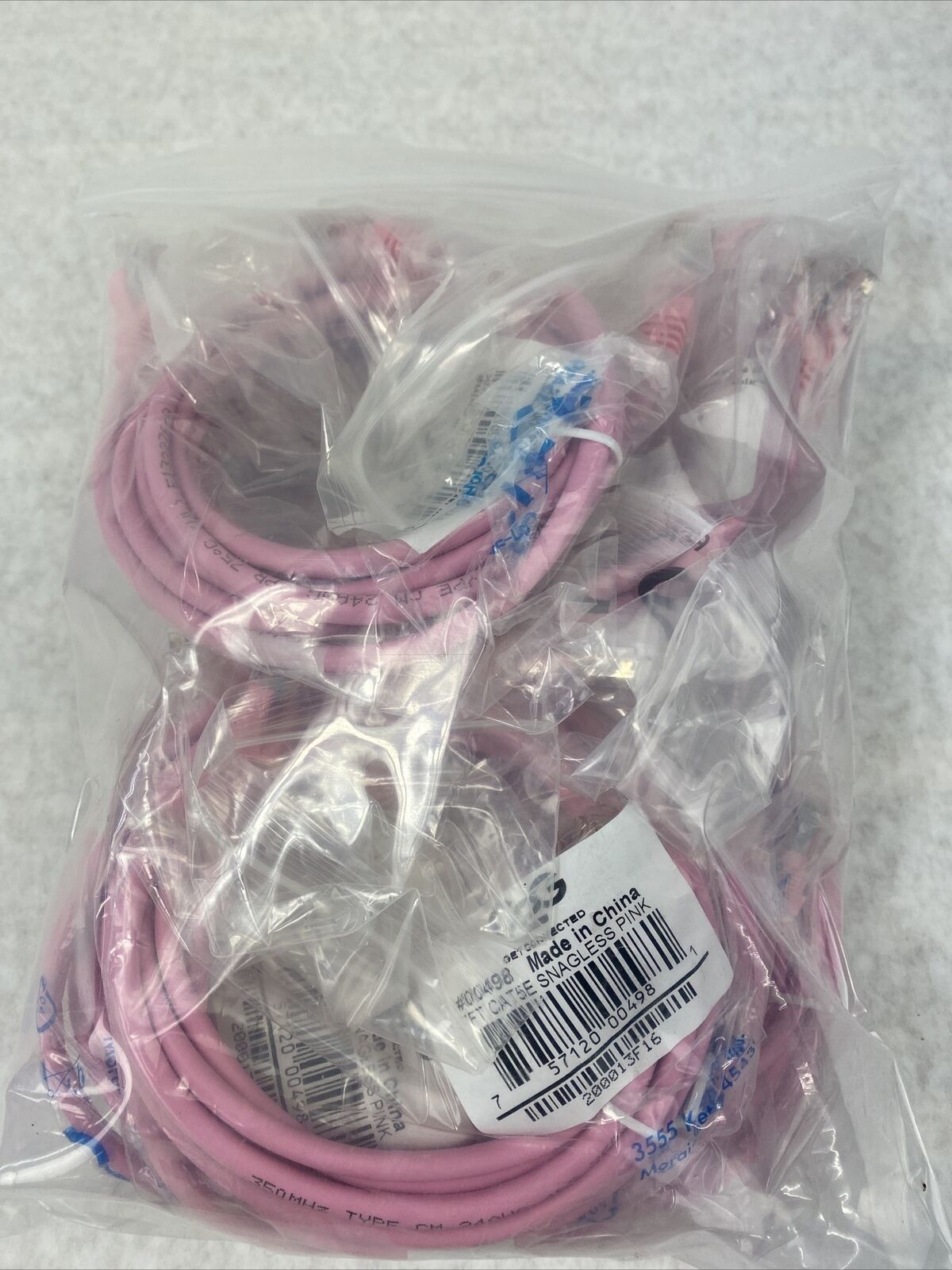 Lot( 10 ) 7ft Pink Cat5e C2G 00498 Snagless Unshielded UTP Ethernet Patch Cable