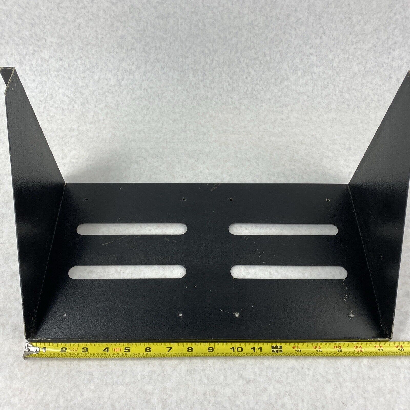 Wall Mount Shelf Black Scratched 17.25 x 9.5 x 8.5" Tray for Two 8" CRT