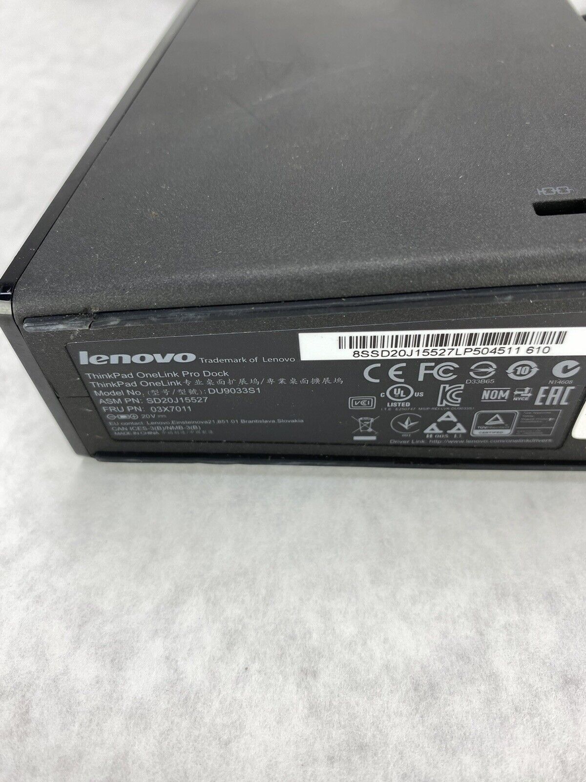 Lot of 10 Lenovo ThinkPad OneLink Docks Model DU9033S1