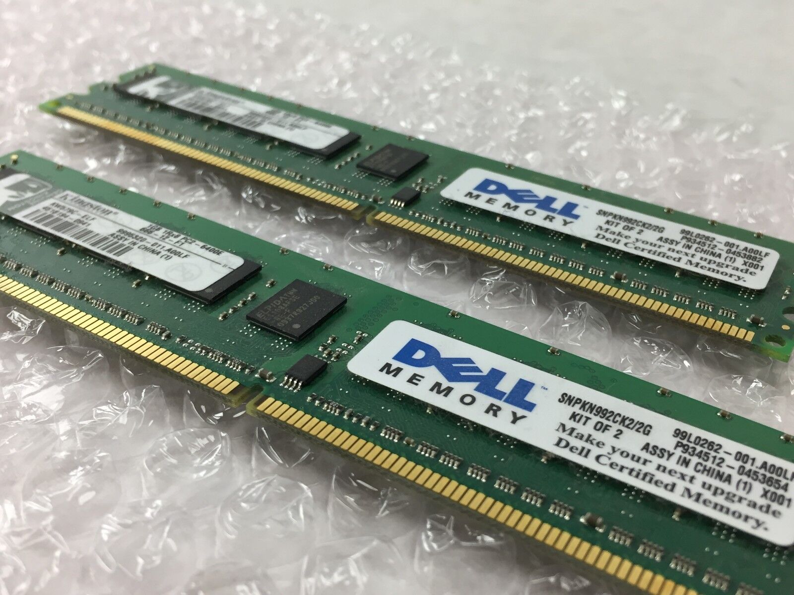 Kingston (2x1GB) 2GB of 1Rx8 PC2-6400E Dell Part # SNPKN992CK2/2G