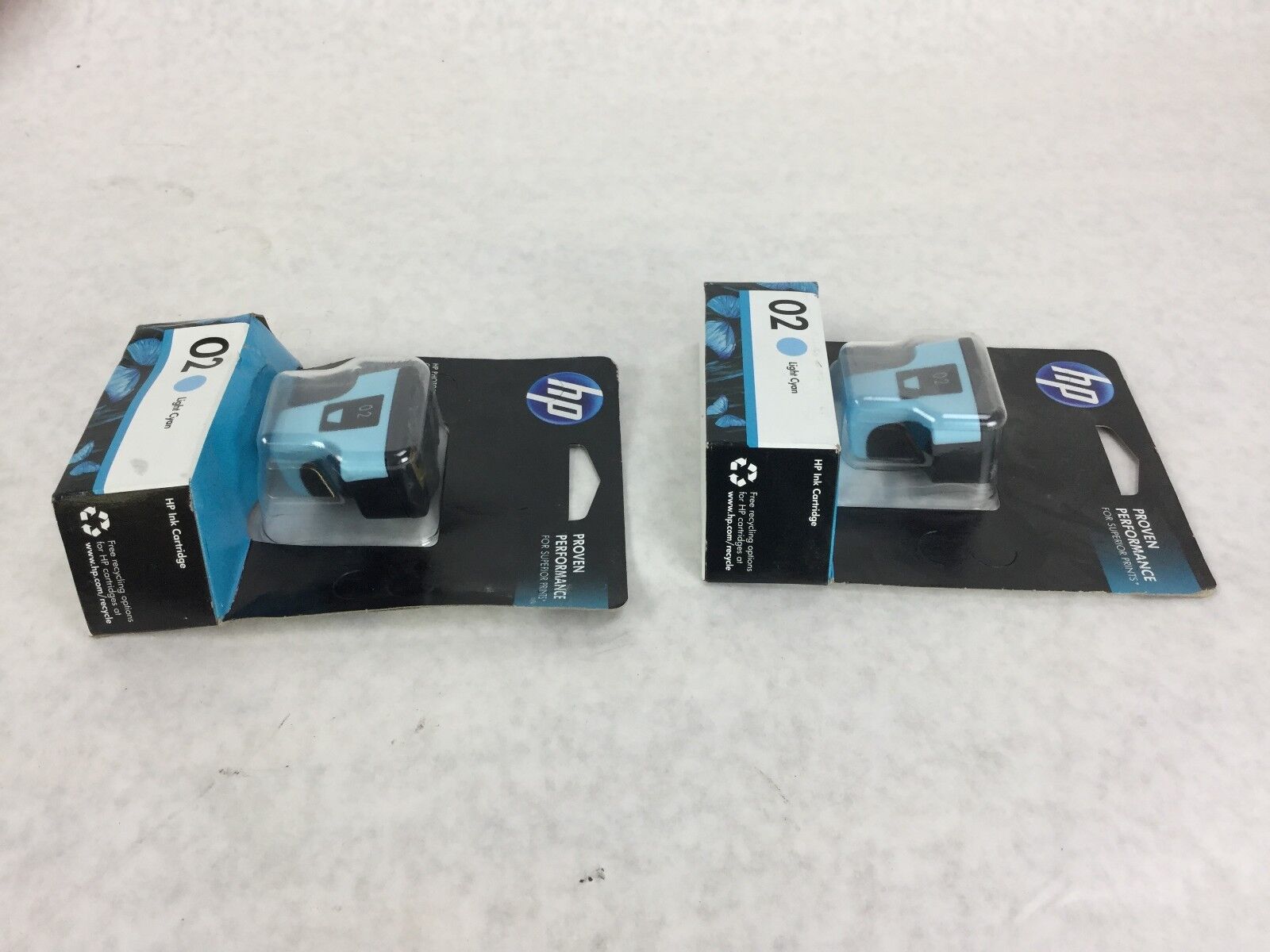 Genuine HP 02 Light Cyan Cartridge C8774WN, Lot of 2, NEW Sealed