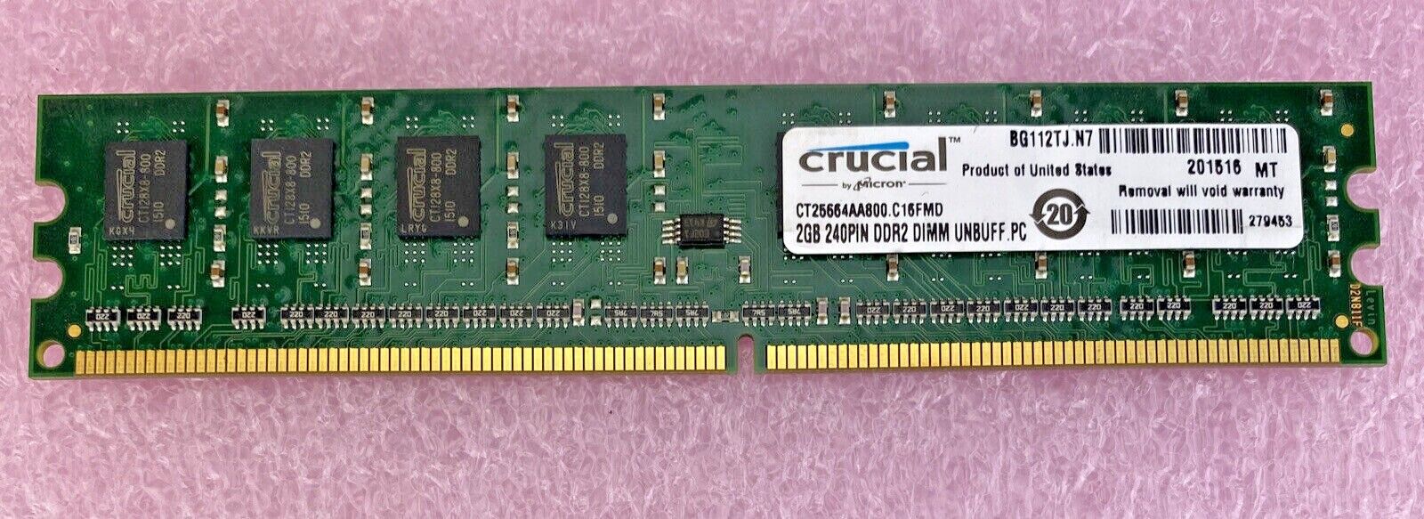 2GB Crucial CT25664AA800.C16FMD PC2-6400 800MHz non-ECC DDR2 RAM
