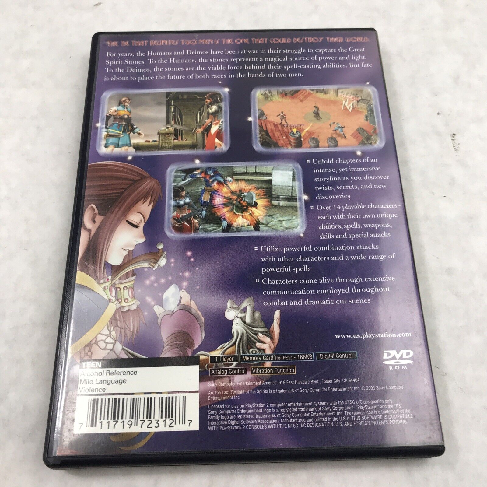 Arc The Lad: Twilight of The Spirits (PlayStation2) W/ Manual