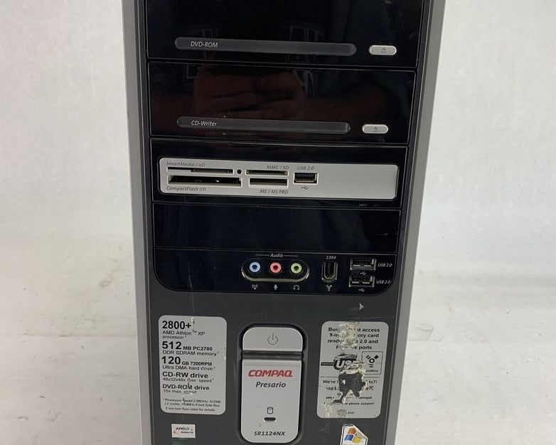 HP Presario SR1124NX MT AMD Athlon XP 2800 + 2.08GHz  1GB RAM No HDD No OS