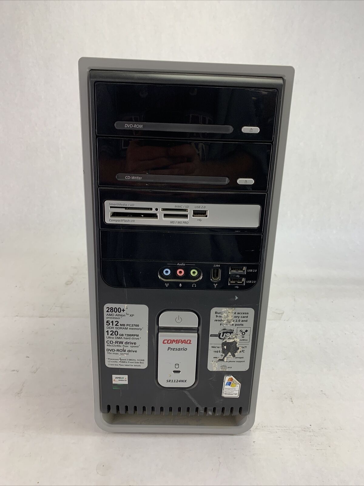 HP Presario SR1124NX MT AMD Athlon XP 2800 + 2.08GHz  1GB RAM No HDD No OS