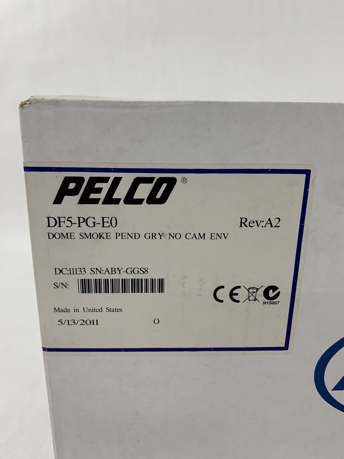 Pelco DF5-PG-E0 Series Fixed Mount Dome
