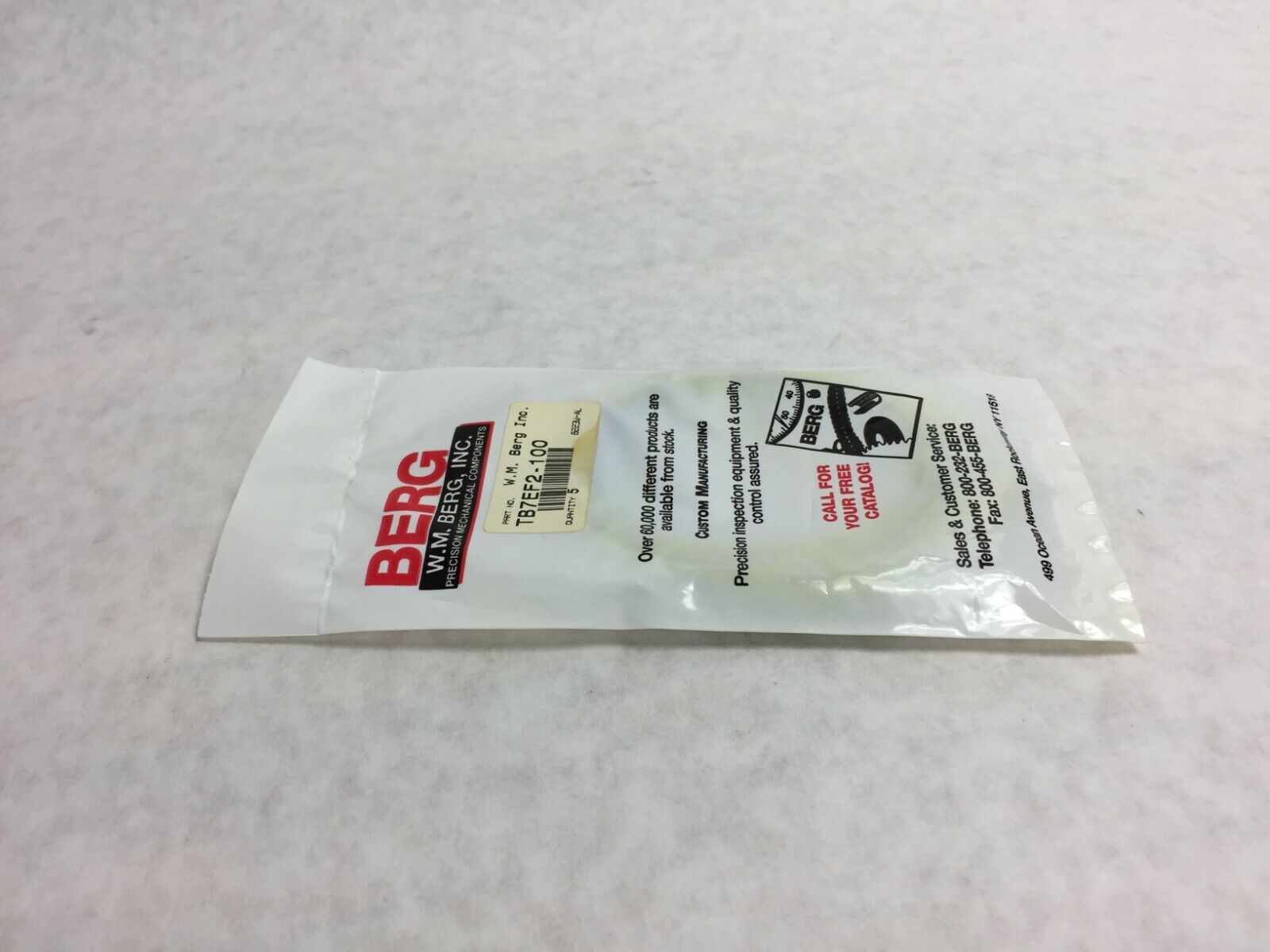 W.M. Berg O-Ring TB7EF2-100  Factory Sealed Package of 5  NOS