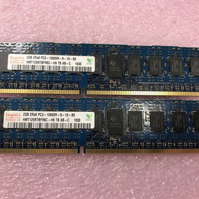 Hynix 4GB Kit 2x2GB 2Rx8 PC3-10600R-9-10-B0 Server Ram HMT125R7BFR8C