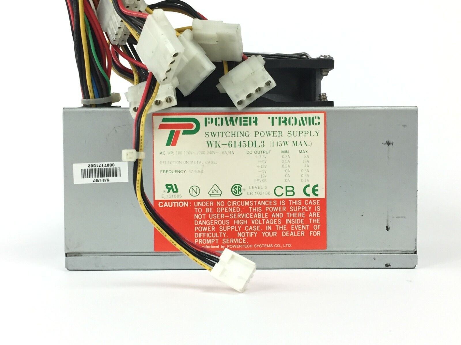 Power Tronic WK-6145DL3 145W Switching Power Supply 20-Pin