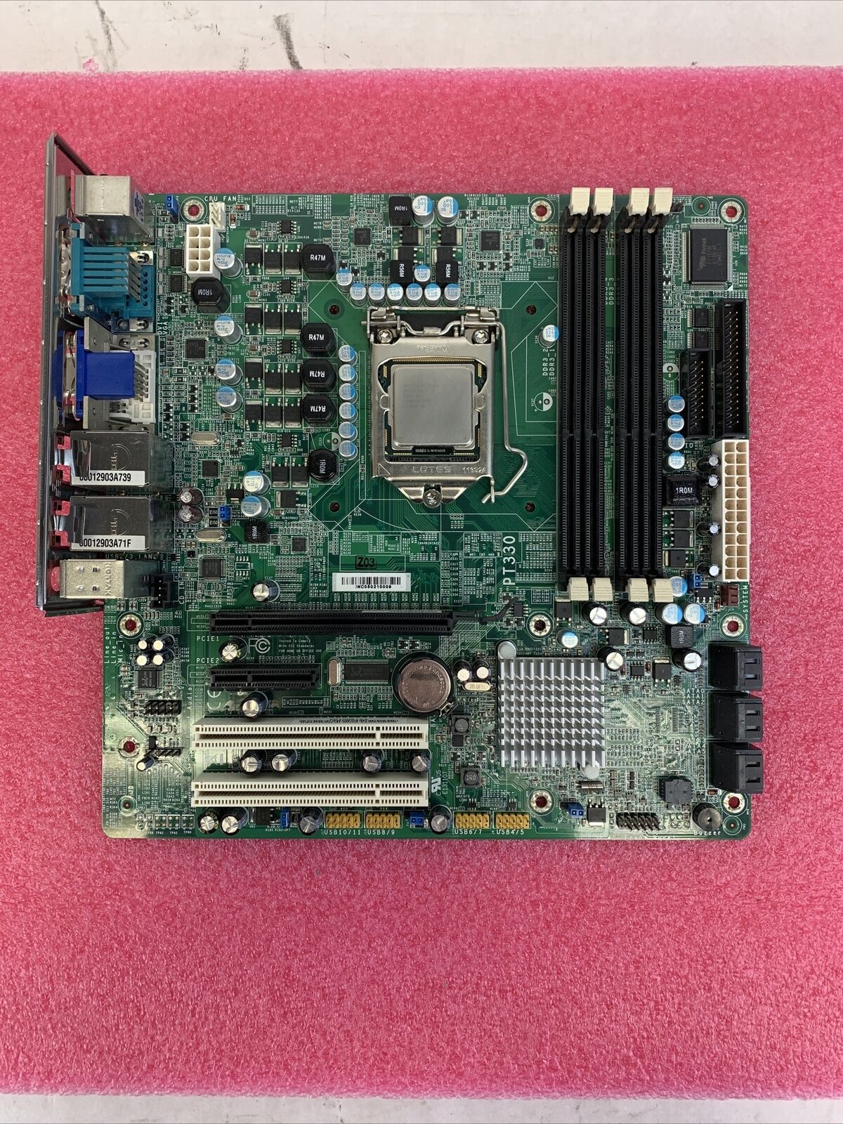 DFI PT330 Motherboard Intel Core i5-650 3.2GHz No RAM w/Shield