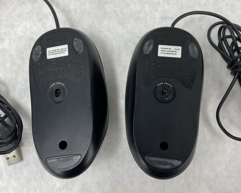 Lot of 2 HP 458407-002 USB 2-Button Optical Laser Sensor Mouse Black M-UAL-96