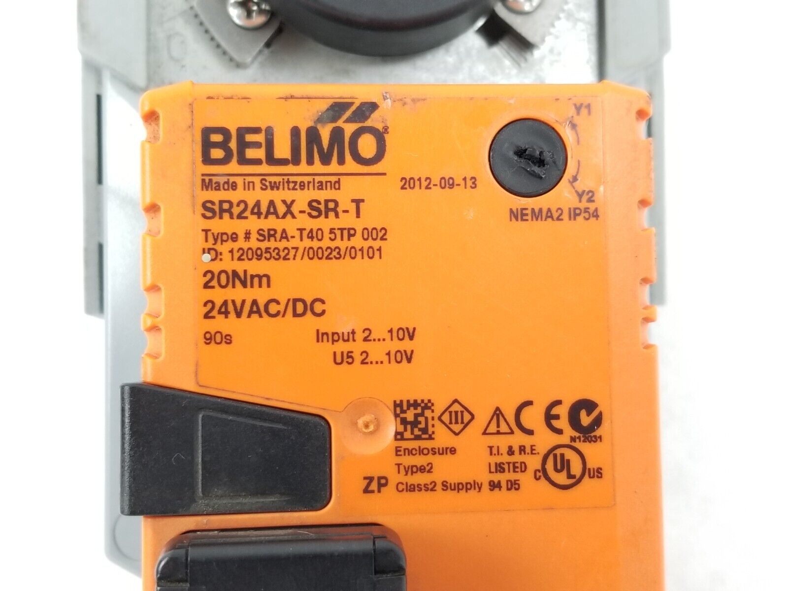 Belimo SR24AX-SR-T SRA-T40 20Nm 24VAC/DC NEMA2 Industrial Actuator