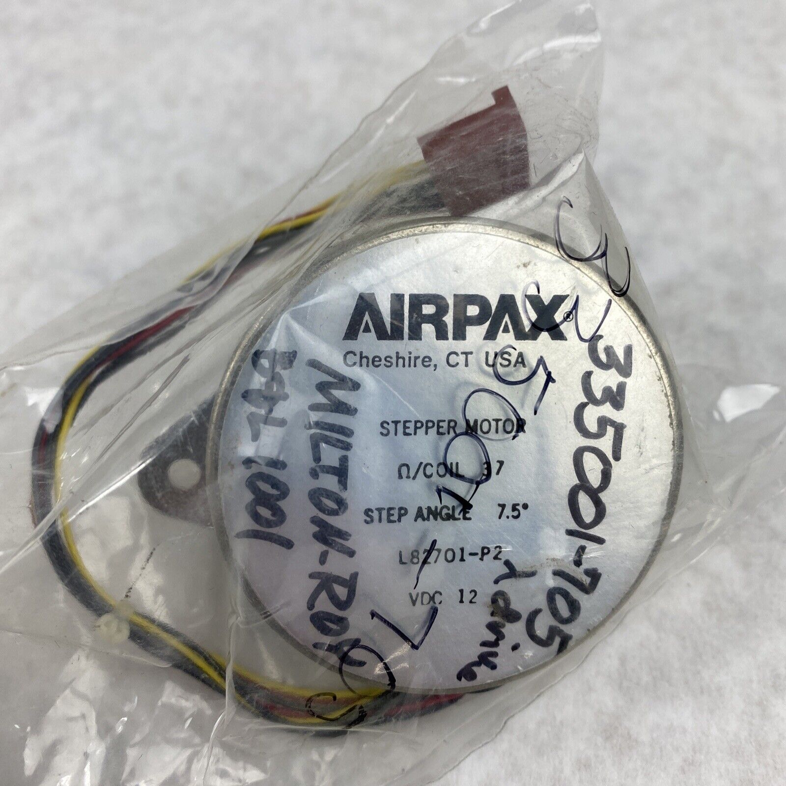 Airpax L82701-P2 Stepper Motor Coil 37 Step Angle 7.5" VDC 12