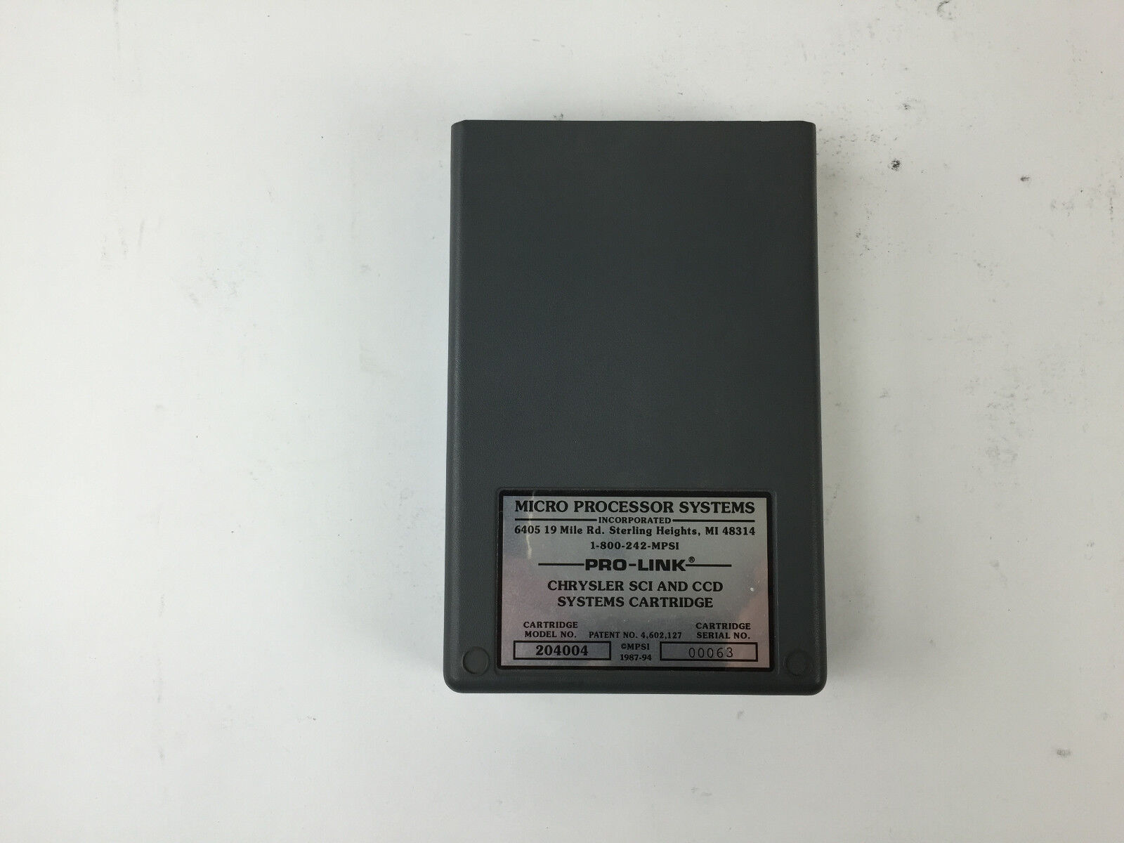 MPSI Chrysler SCI and CCD System Cartridge Model No. 204004
