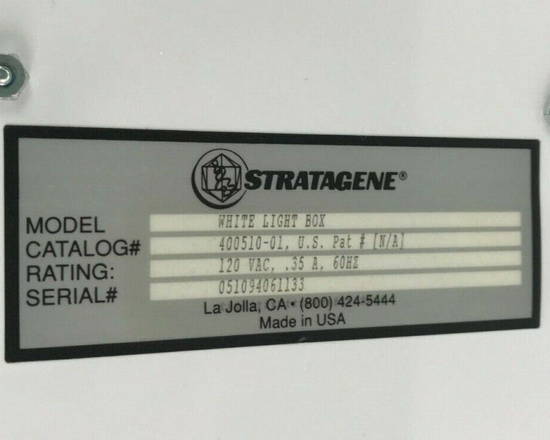 Stratagene 400510 White Light Box 120 VAC 0.5A 60 Hz - Tested