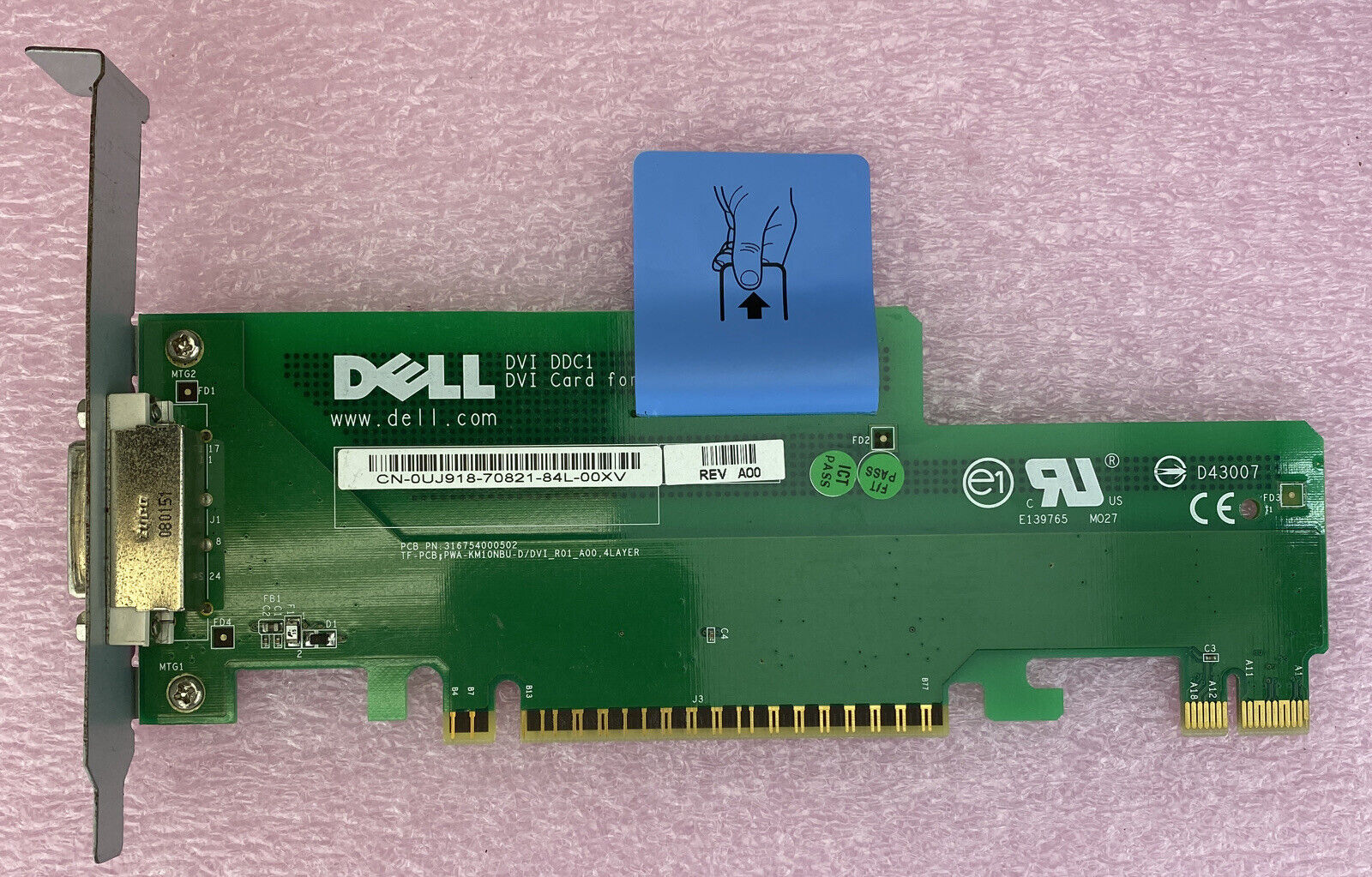 Dell OUJ918 OPTIPLEX 740 DDC1 DVI PCI video graphics card GPU Full Height