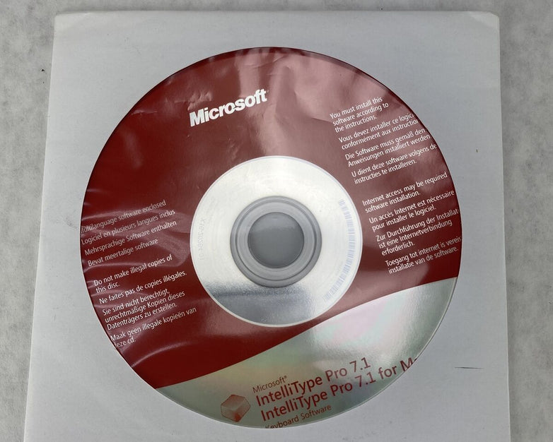 Microsoft IntelliType Pro 7.1 Keyboard Software Disc CD for Mac Red Label 2009
