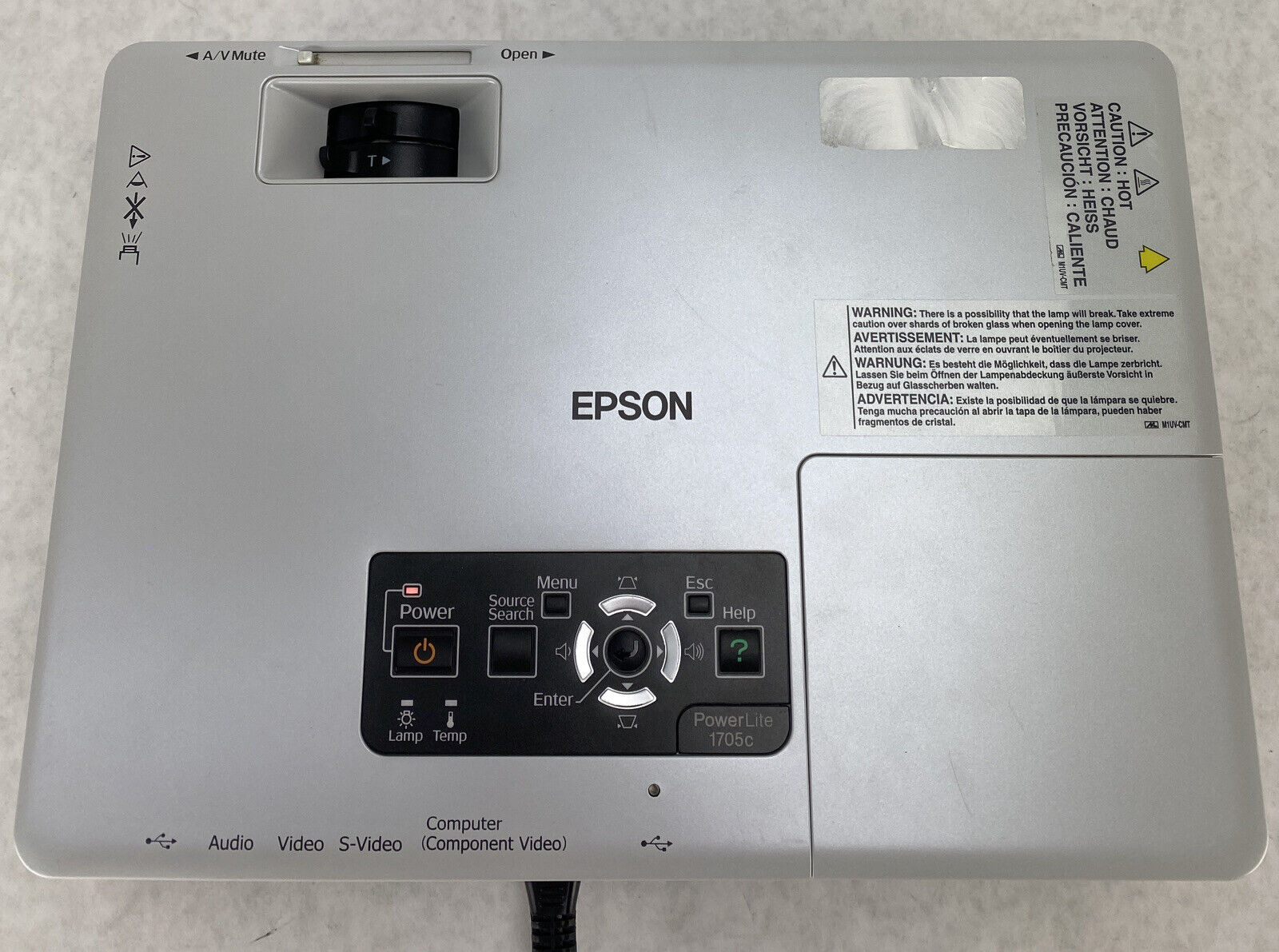 Epson PowerLite EMP-1705 3LCD Multimedia Projector 1881 Lamp Hours + Remote