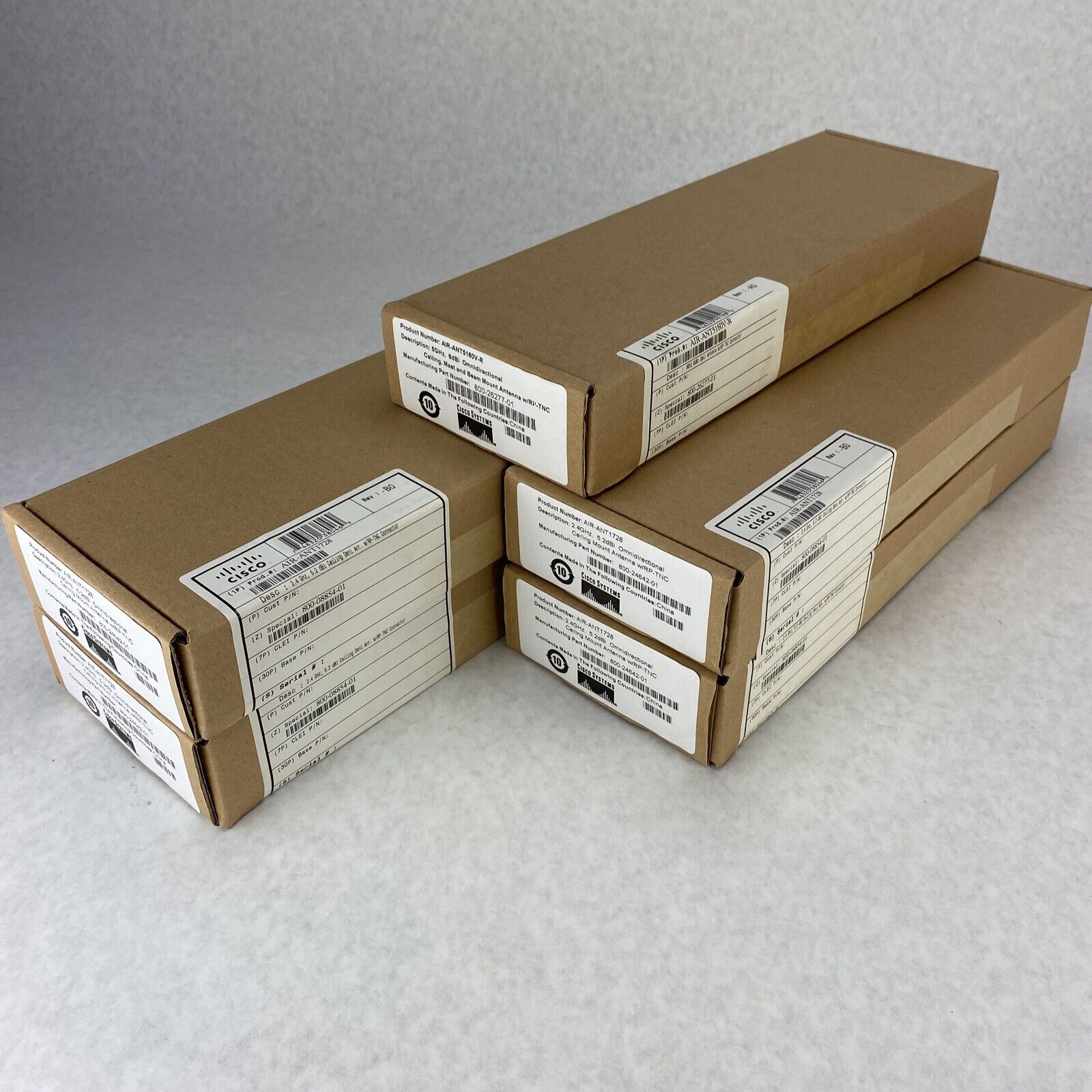 Lot of 5 Cisco AirAnt1728 2.4GHz5.2dBi Omnidirectional Ceiling Antenna w/RP-TNC