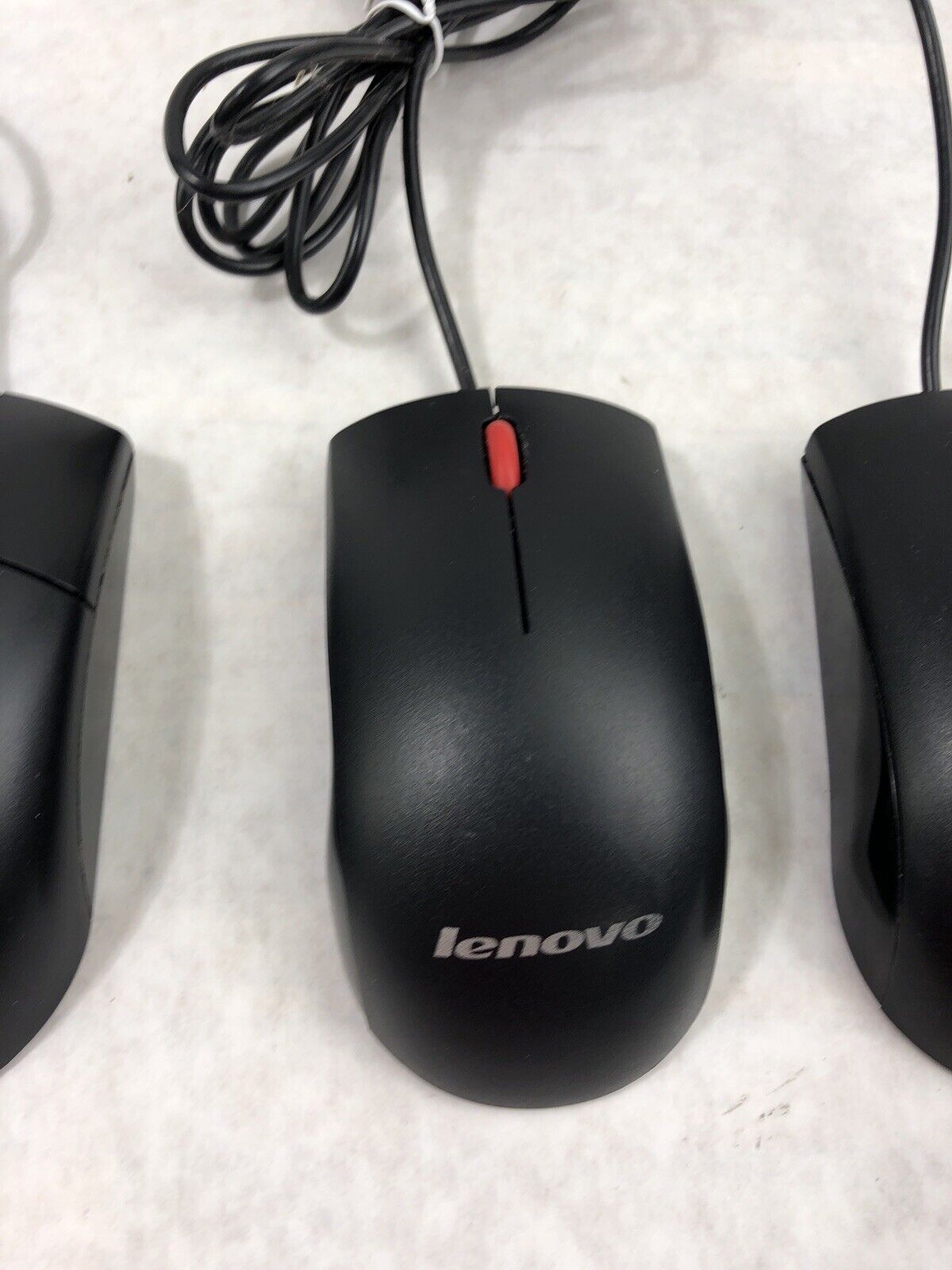 Lot of 4 Assorted Lenovo Wired USB Mice - 2 45J4889 - 1 0PH133 - 1 03X6861