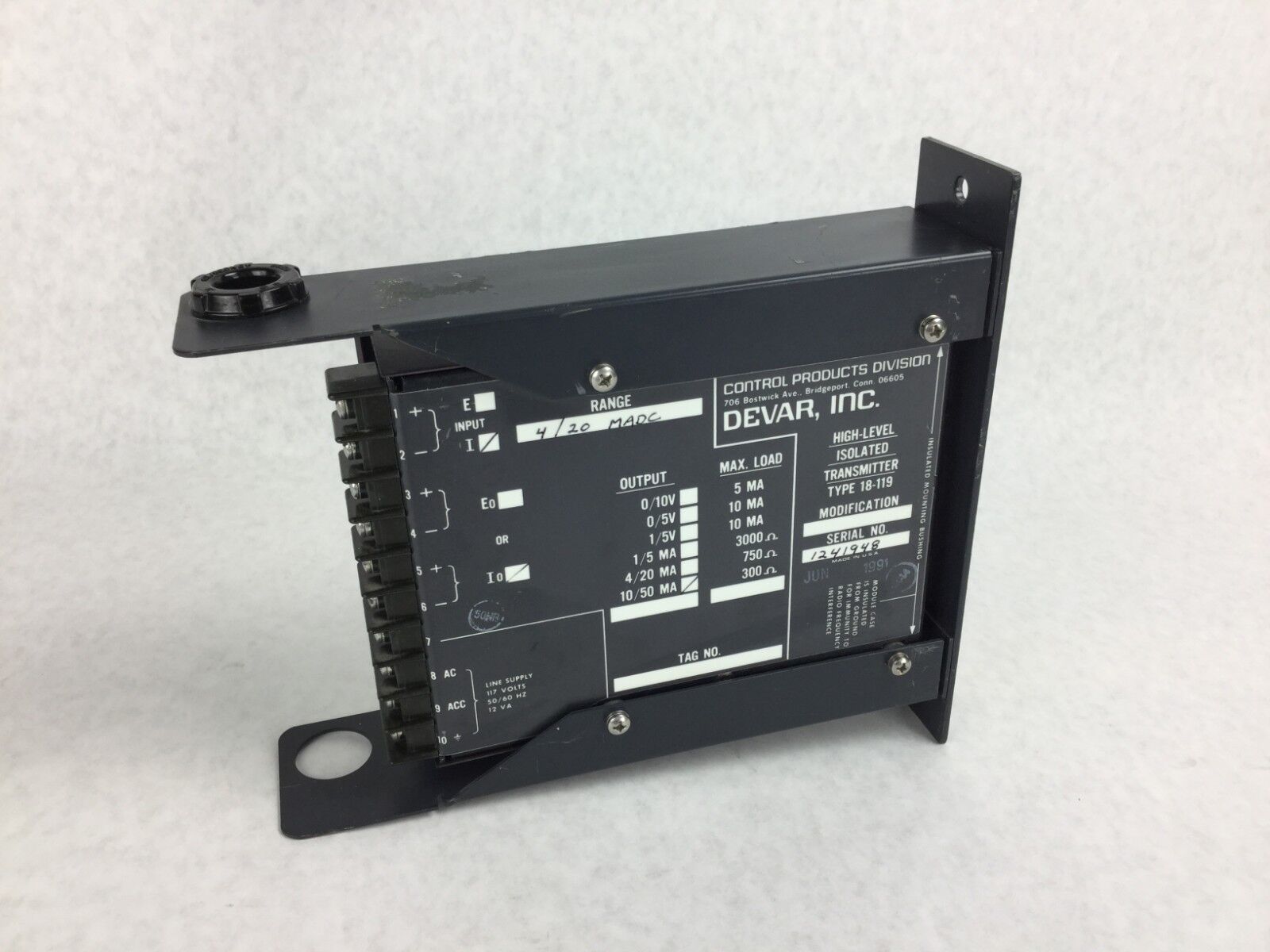 DEVAR 18-119 High-Level Isolated Transmitter 18-119  10/50 MA  4/20 MADC Range