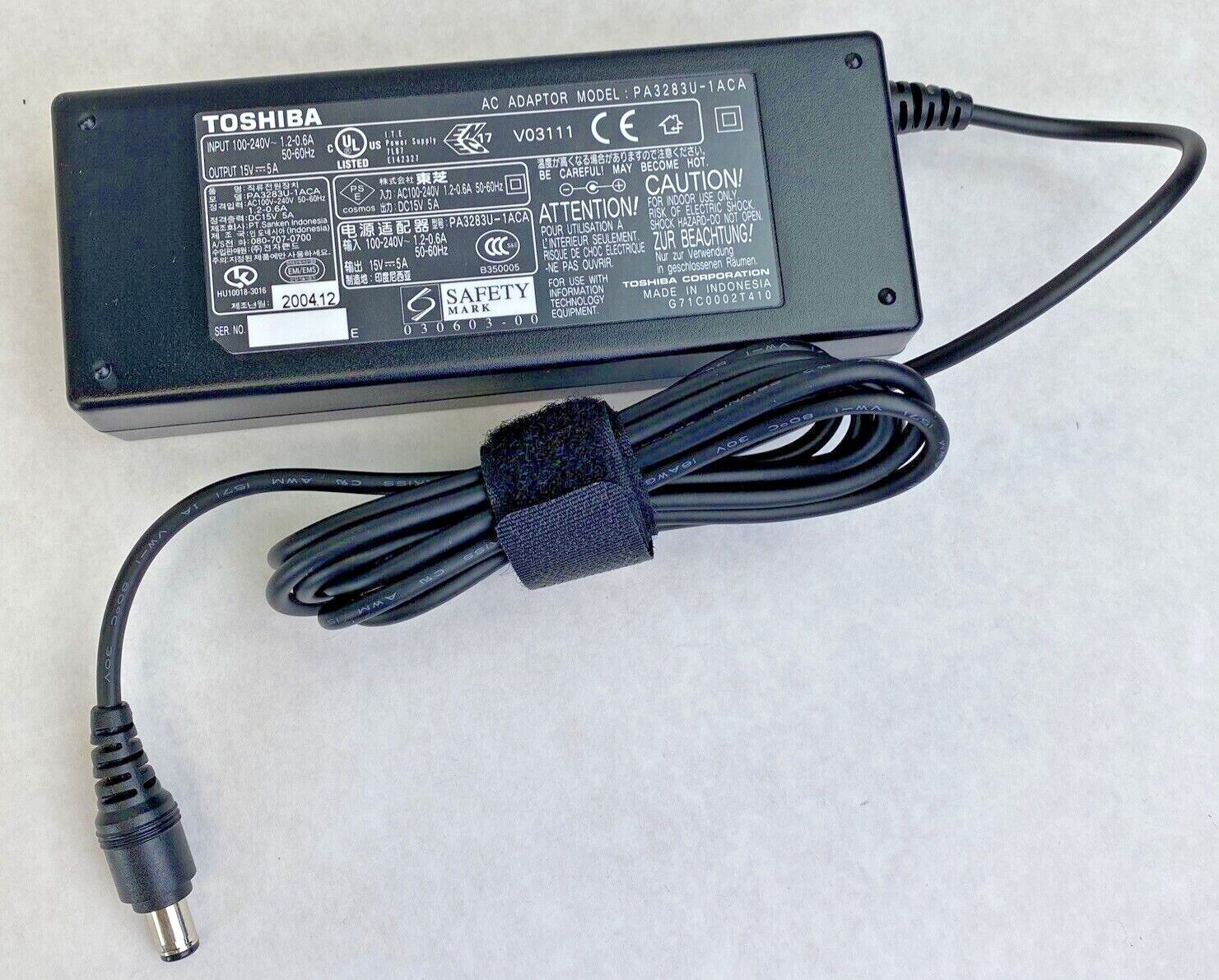 Power Adapter for Toshiba PA3201U-1ACA PA3283U-1ACA PA3283U-5ACA PA3469U-1ACA