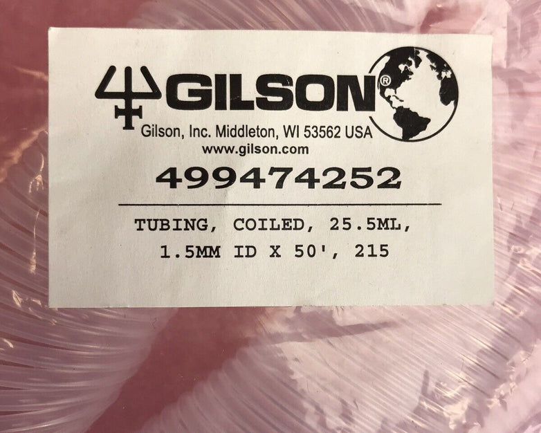 Gilson 499474252 25.5mL 1.5mm ID x 50' Coiled Tubing 215