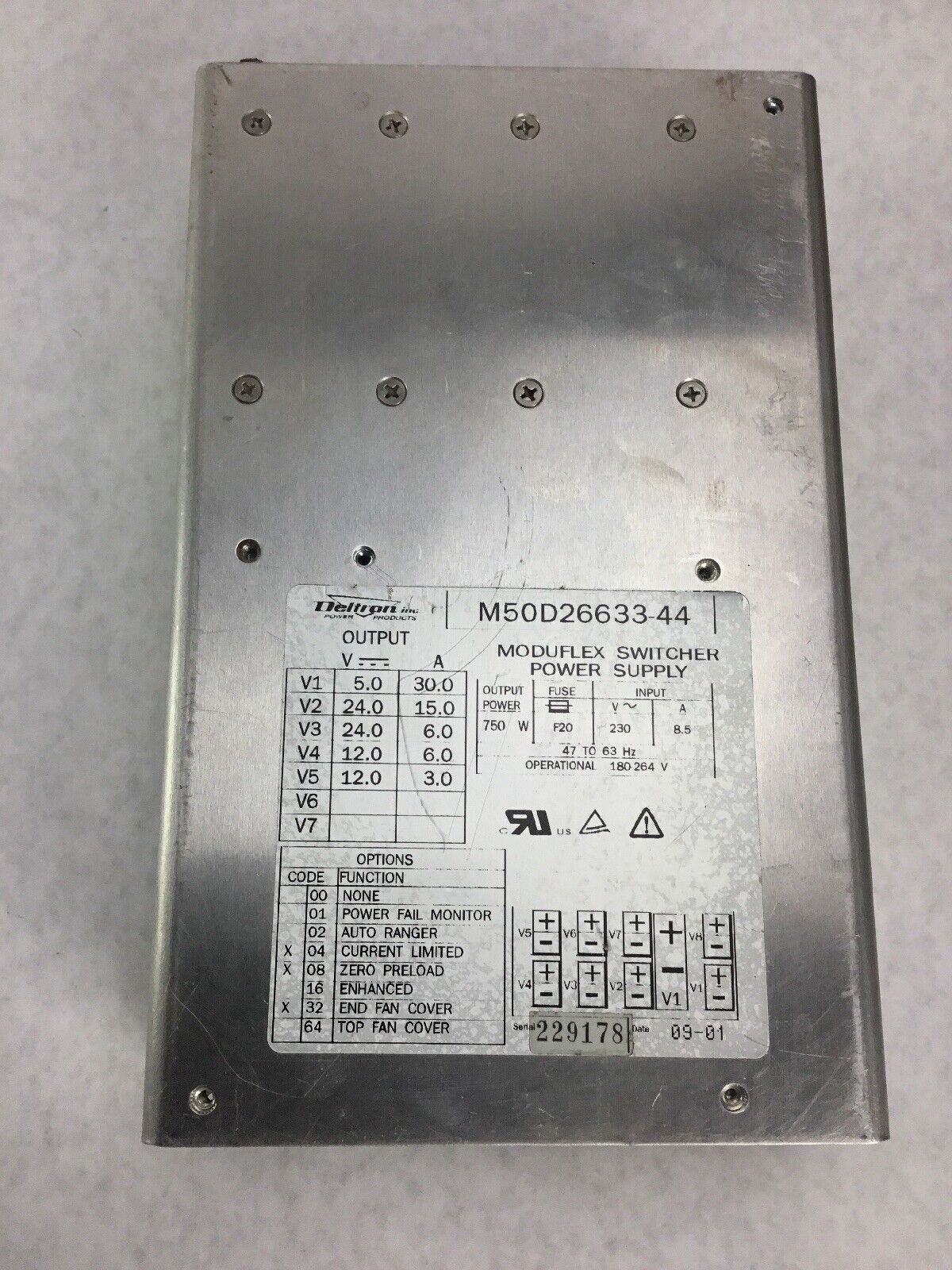 Deltron Inc. Power Products M50D26633-44 Modulflex Switcher Power Supply 750 W