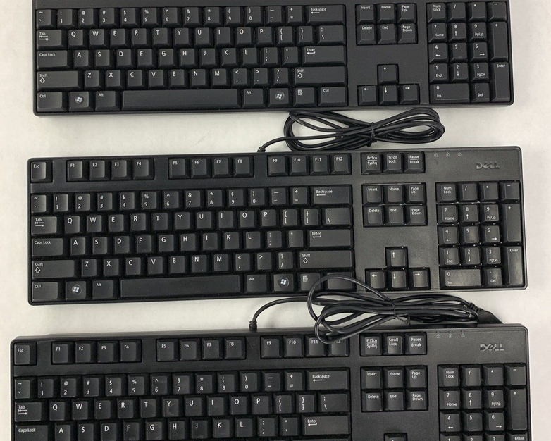 Lot of 5 Genuine Dell KB1421 0N242F L30U Quiet Slim Black USB Keyboard